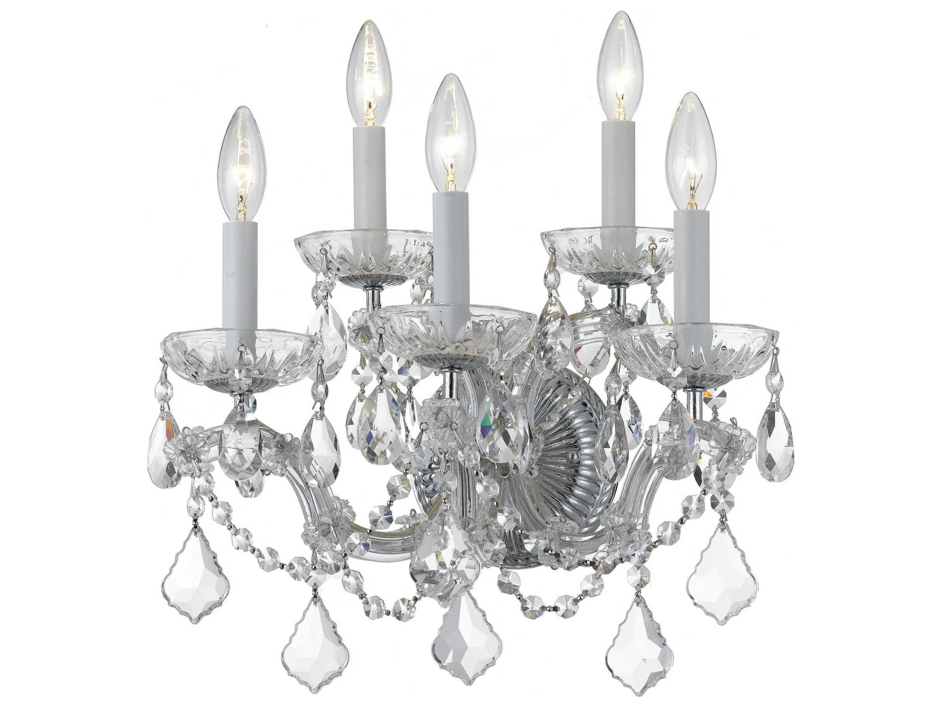 Crystorama Maria Theresa 5-Light Chrome Crystal Wall Sconce