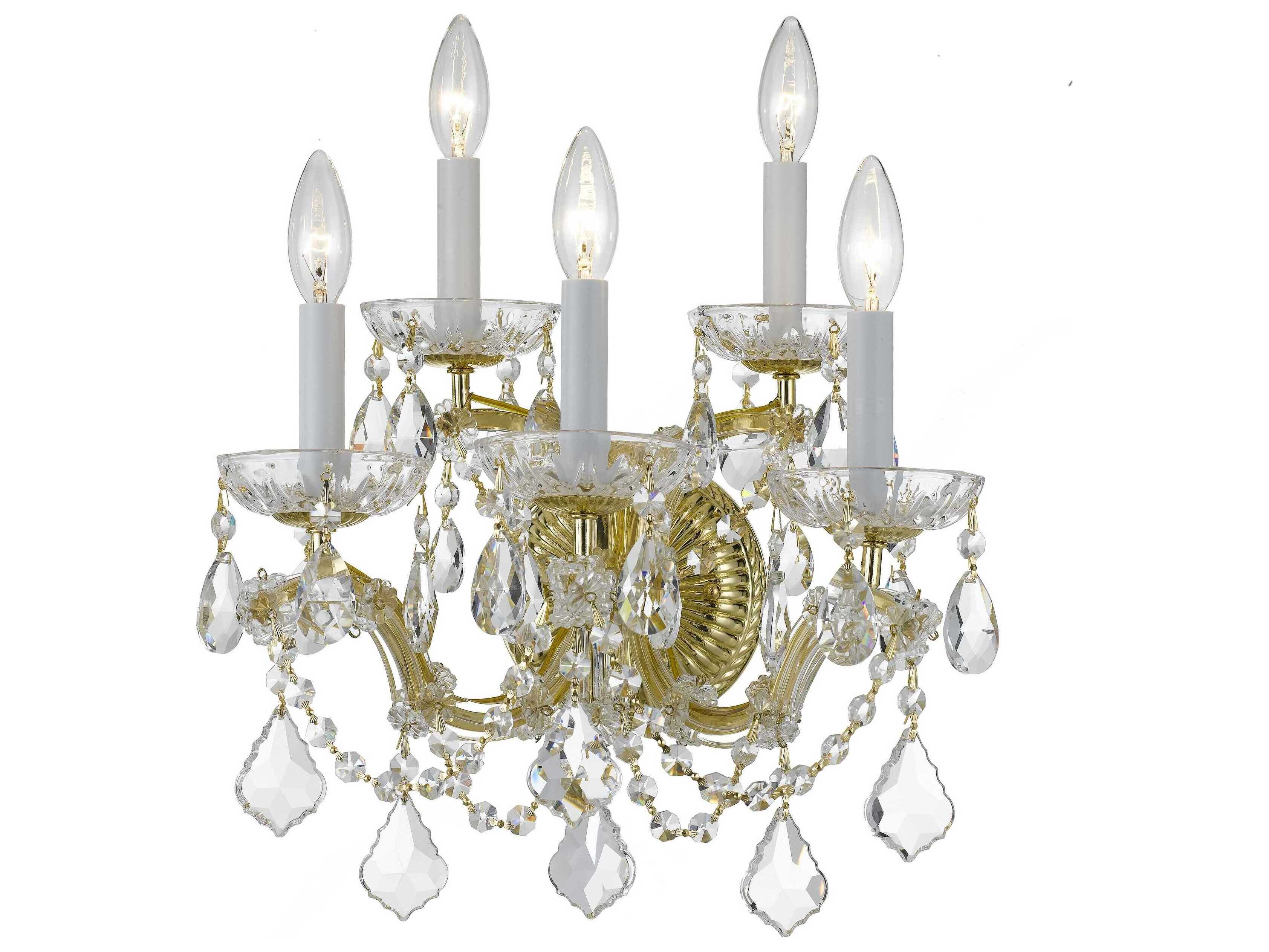 Crystorama Maria Theresa 5-Light Chrome Crystal Wall Sconce