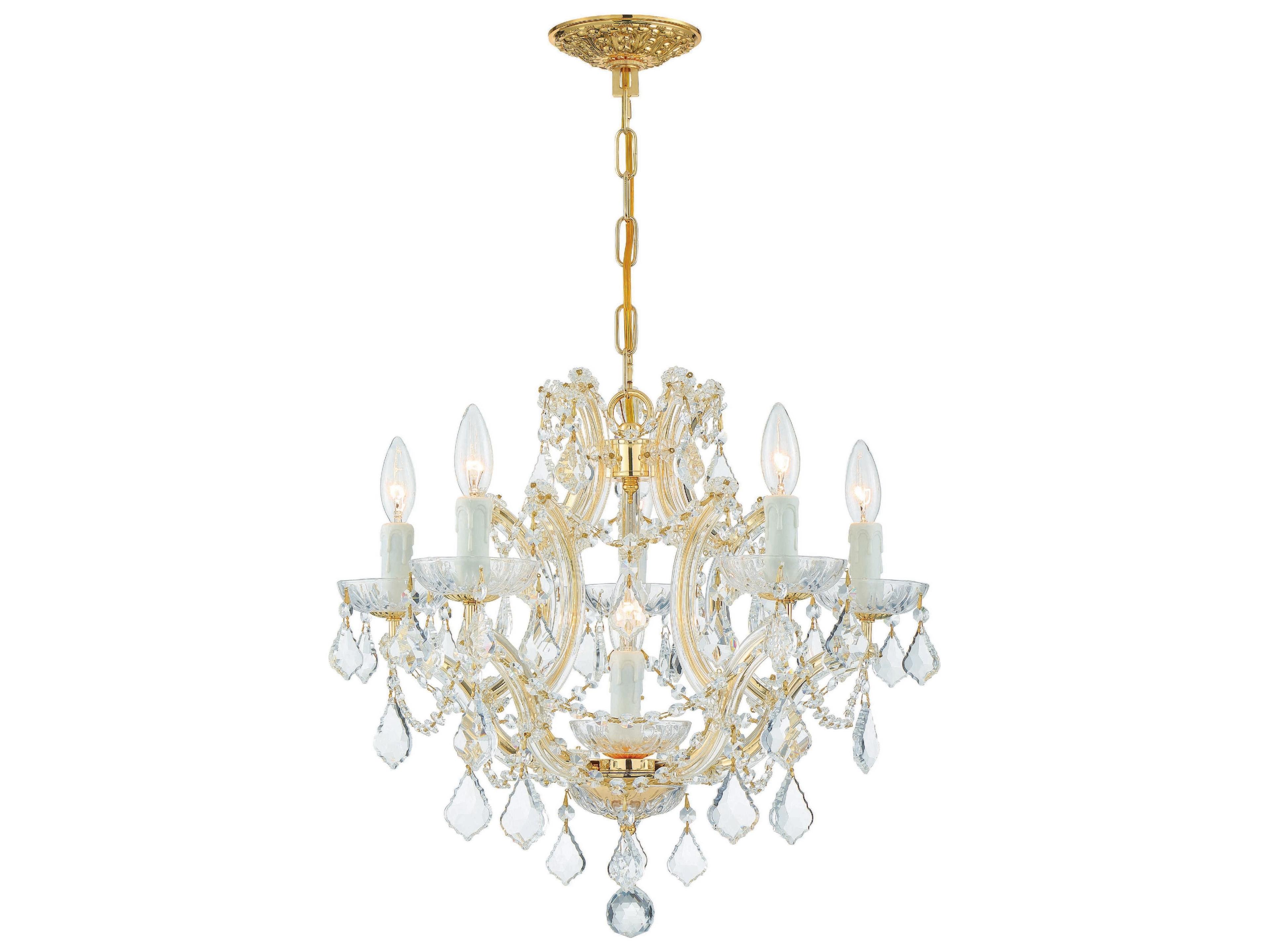 Crystorama Maria Theresa 6-Light Chrome Crystal Candelabra Chandelier