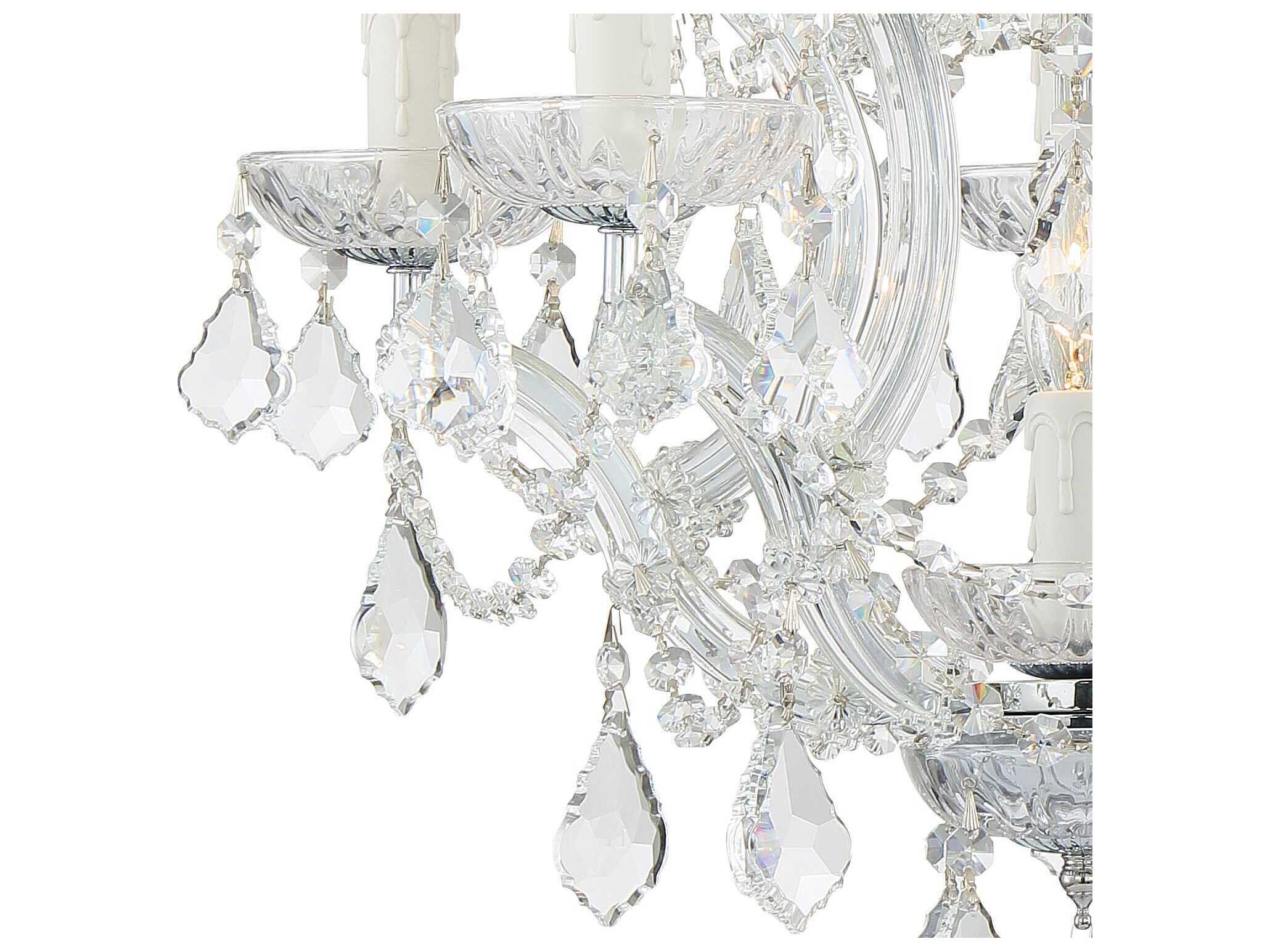Crystorama Maria Theresa 6-Light Chrome Crystal Candelabra Chandelier