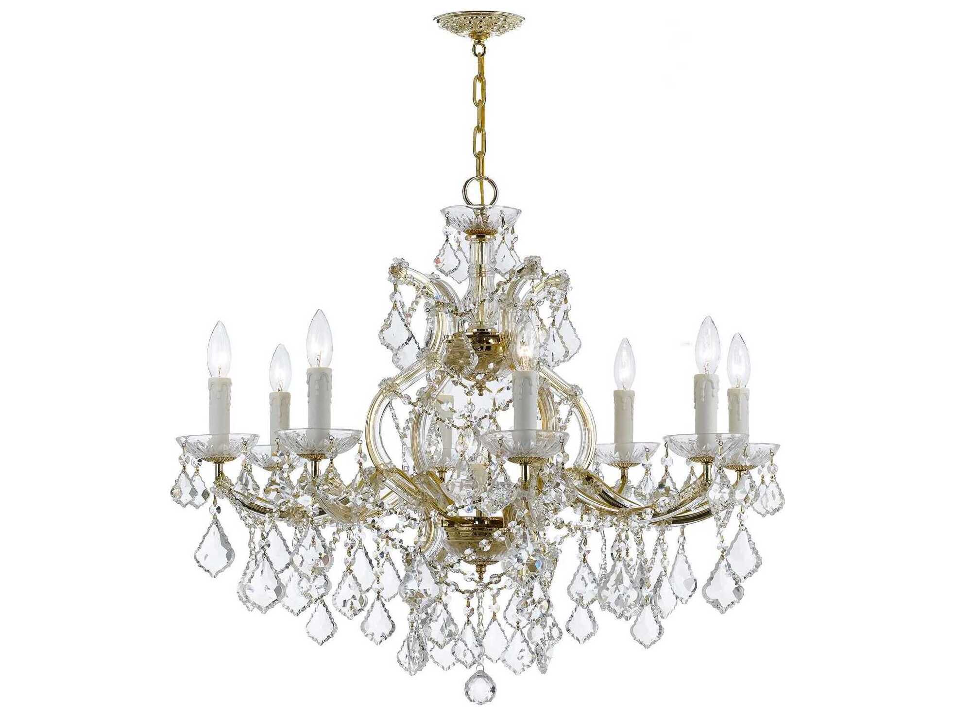 Crystorama Maria Theresa 9-Light Chrome Crystal Candelabra Chandelier