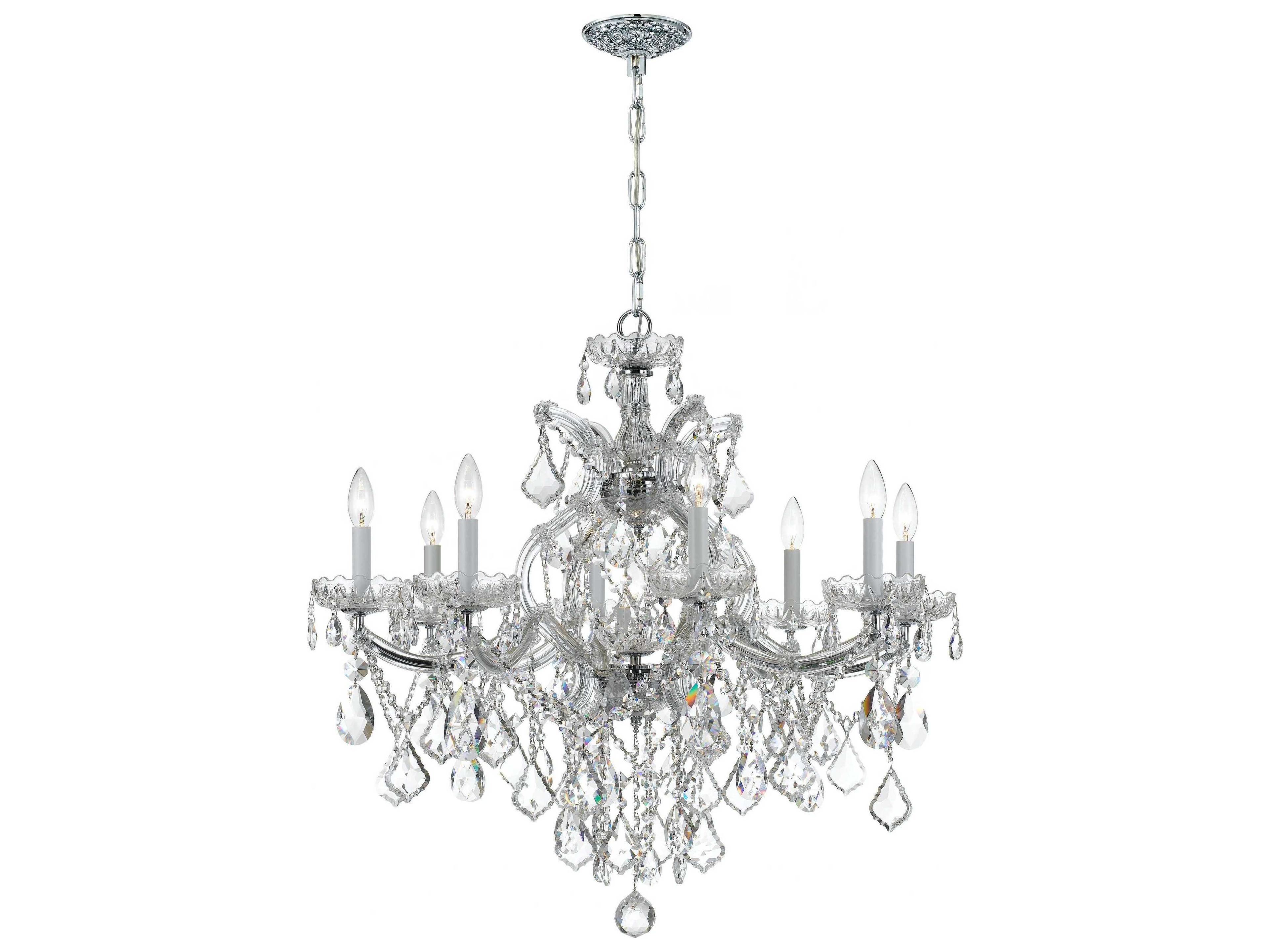 Crystorama Maria Theresa 9-Light Chrome Crystal Candelabra Chandelier