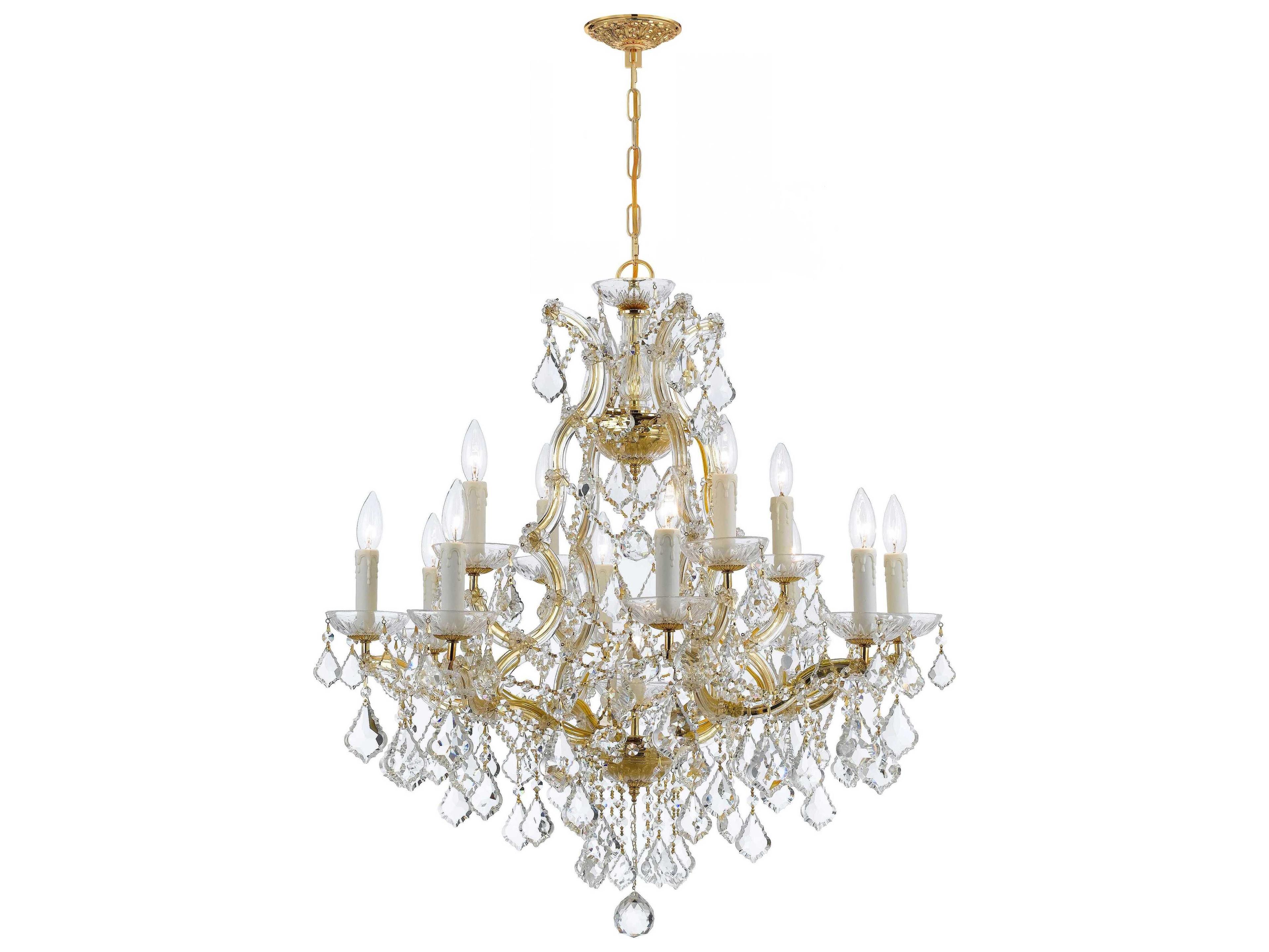 Crystorama Maria Theresa 13-Light Chrome Crystal Candelabra Chandelier