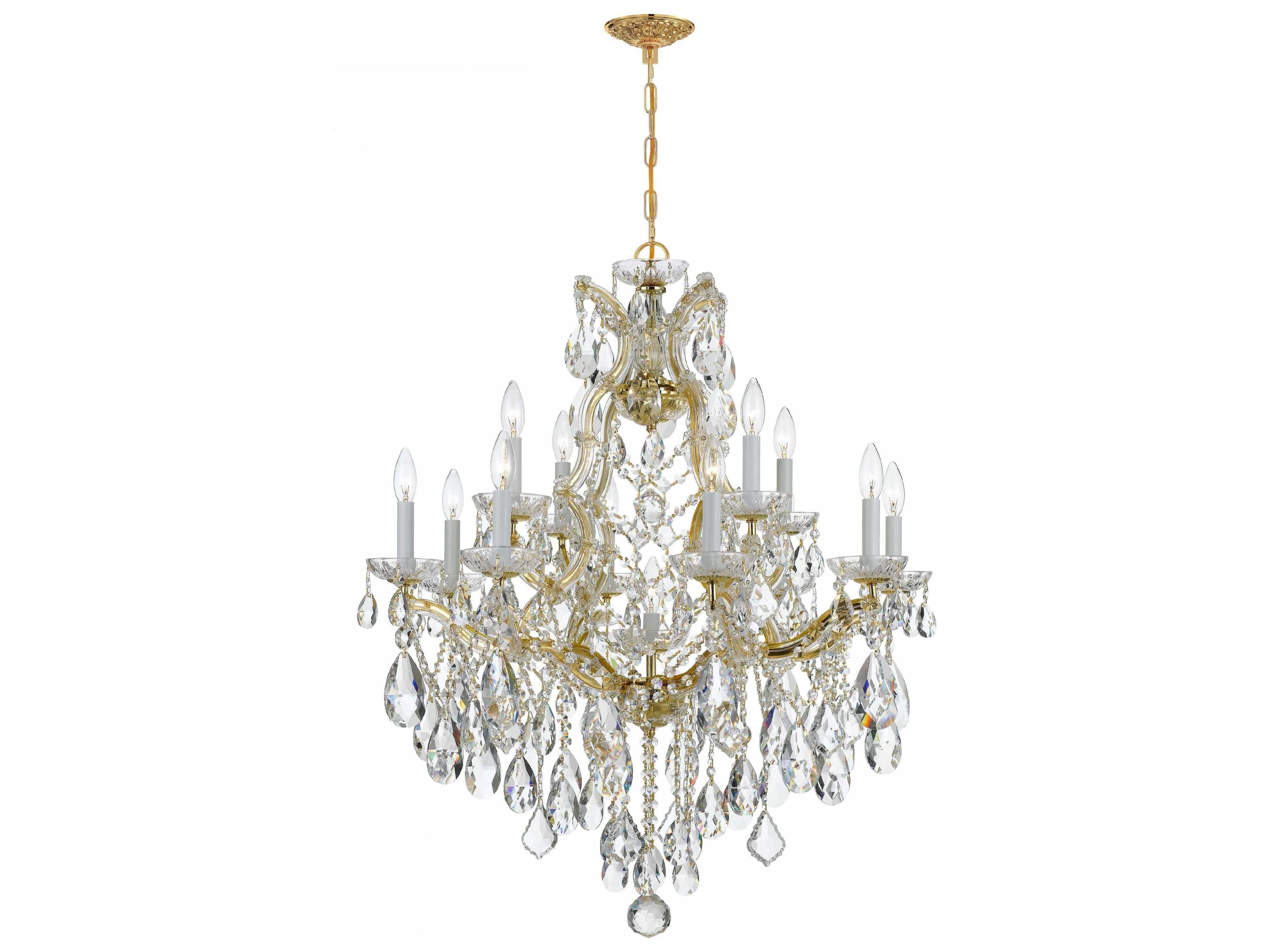 Crystorama Maria Theresa 13-Light Chrome Crystal Candelabra Chandelier