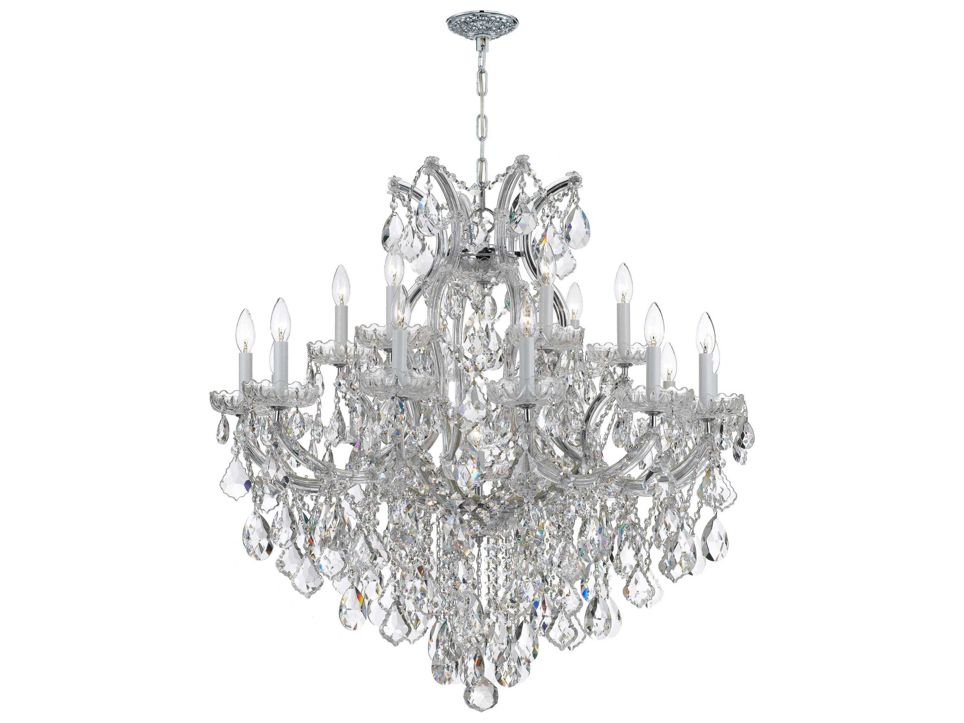 Crystorama Maria Theresa 19-Light9-Light Chrome Crystal Candelabra Chandelier