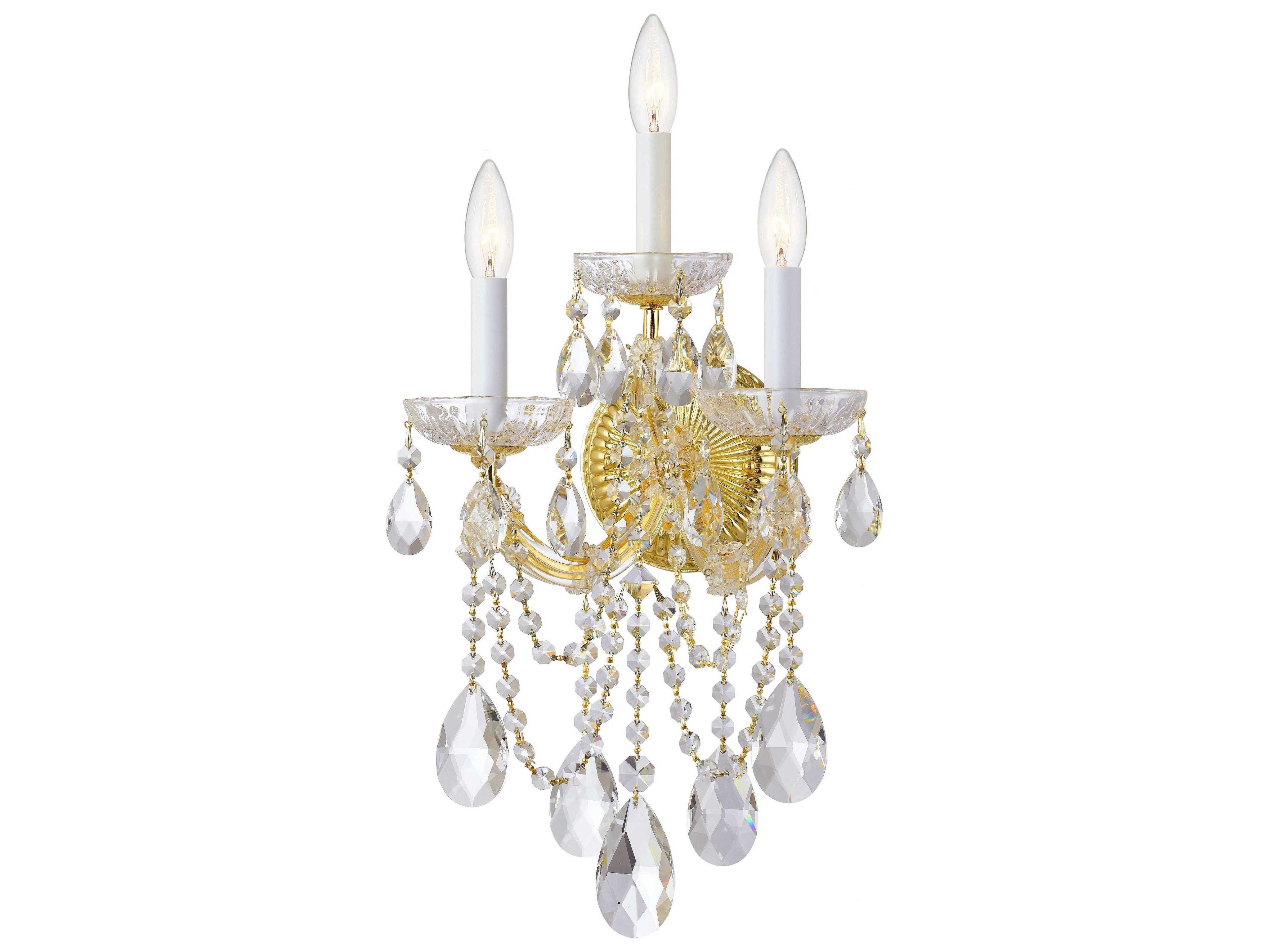Crystorama Maria Theresa 3-Light Chrome Crystal Wall Sconce