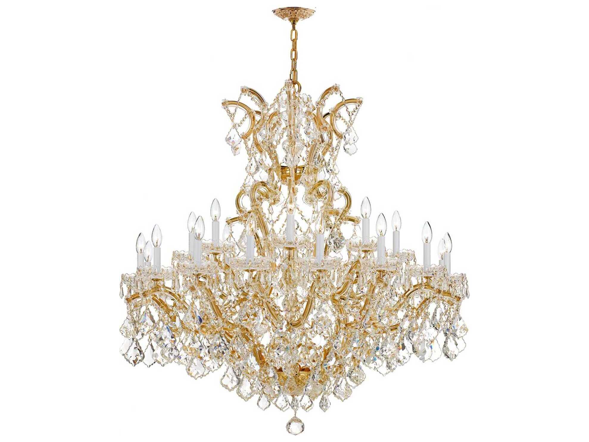 Crystorama Maria Theresa 25-Light Chrome Crystal Candelabra Chandelier