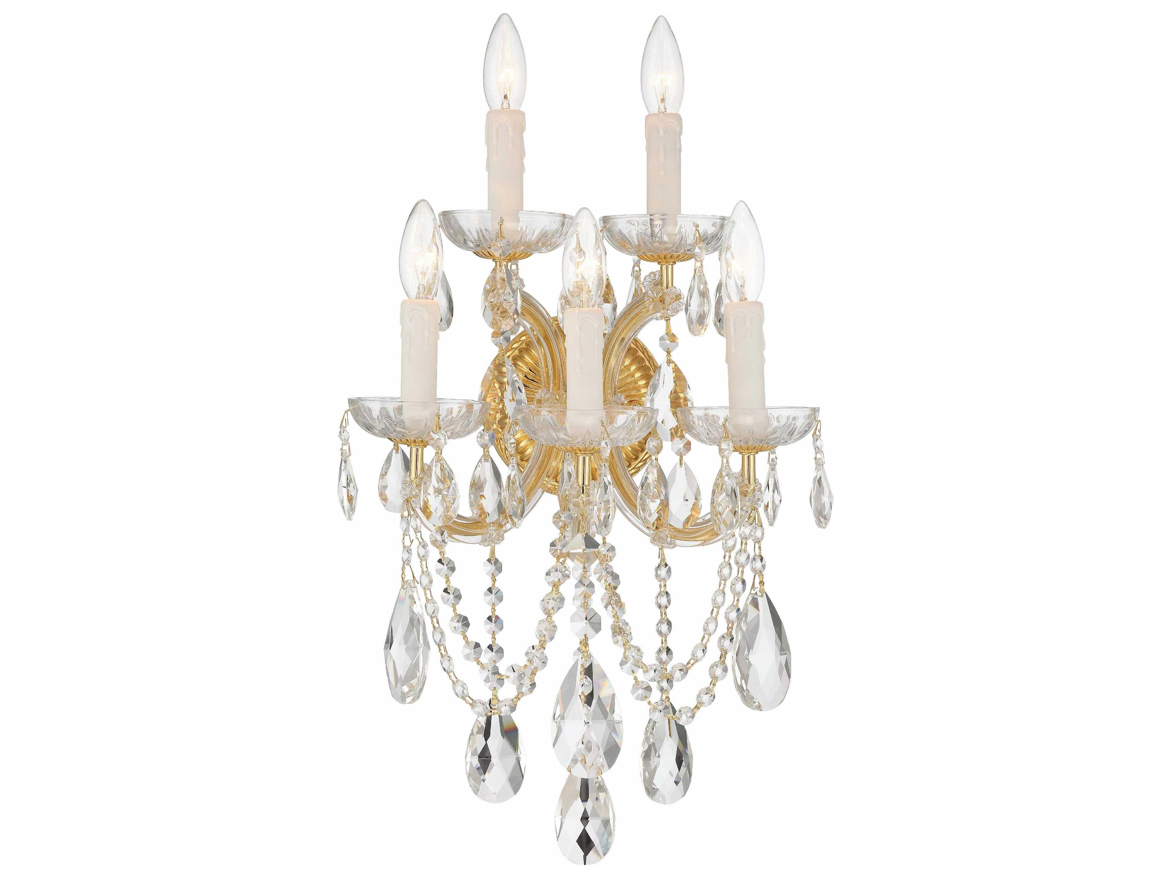 Crystorama Maria Theresa 5-Light Chrome Crystal Wall Sconce
