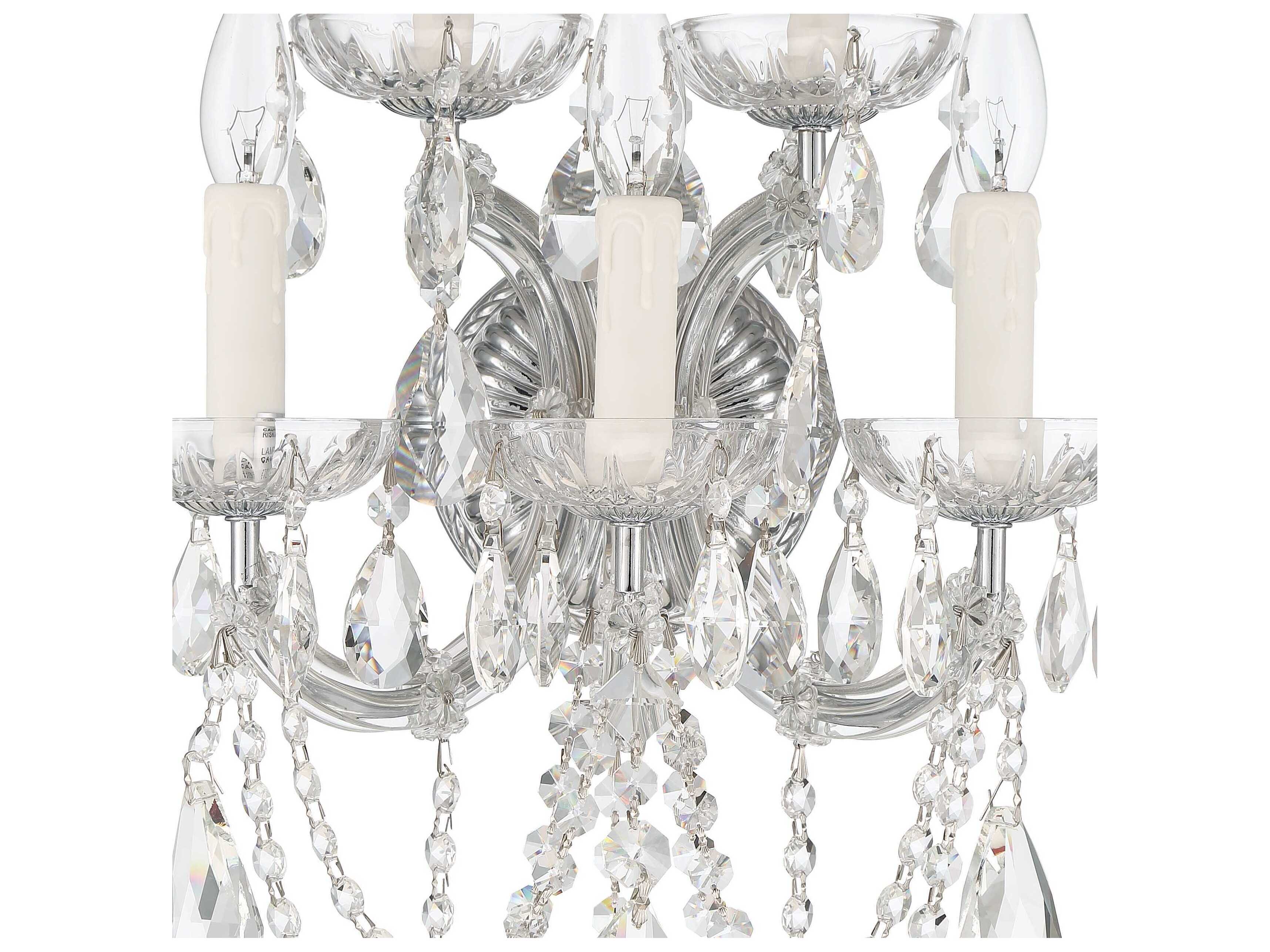 Crystorama Maria Theresa 5-Light Chrome Crystal Wall Sconce