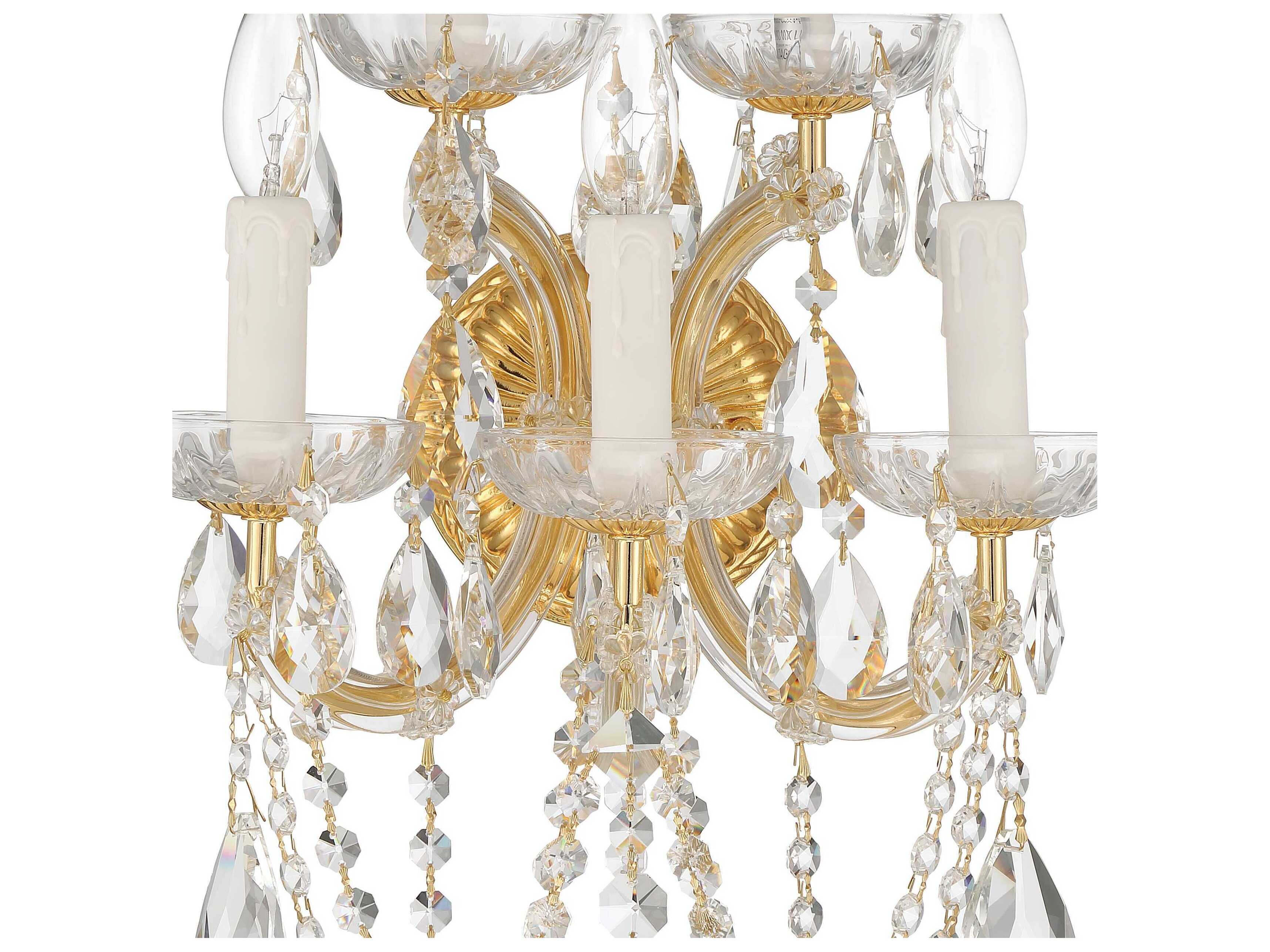 Crystorama Maria Theresa 5-Light Chrome Crystal Wall Sconce