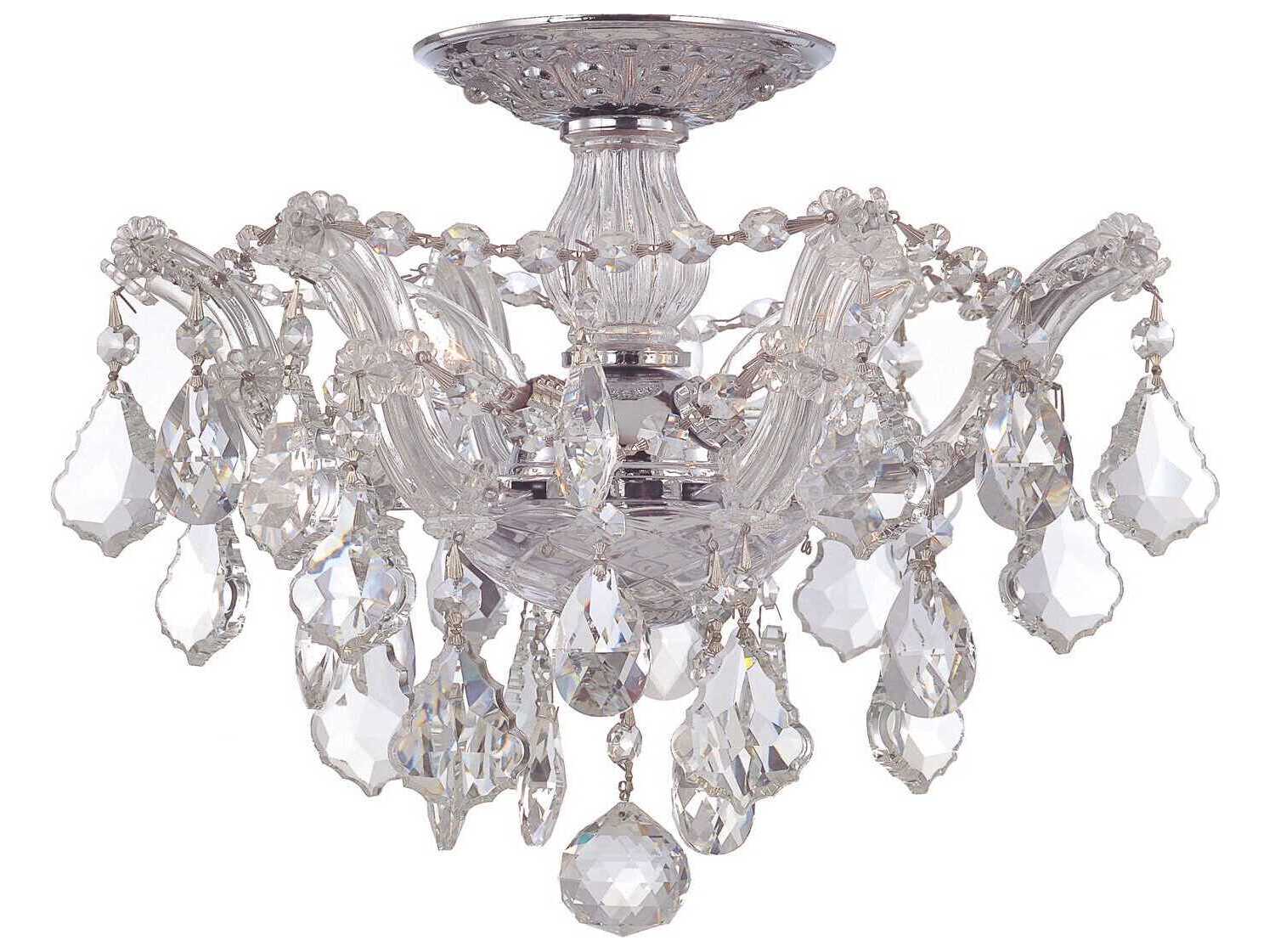 Crystorama Maria Theresa 3-Light Chrome Crystal Semi Flush Mount