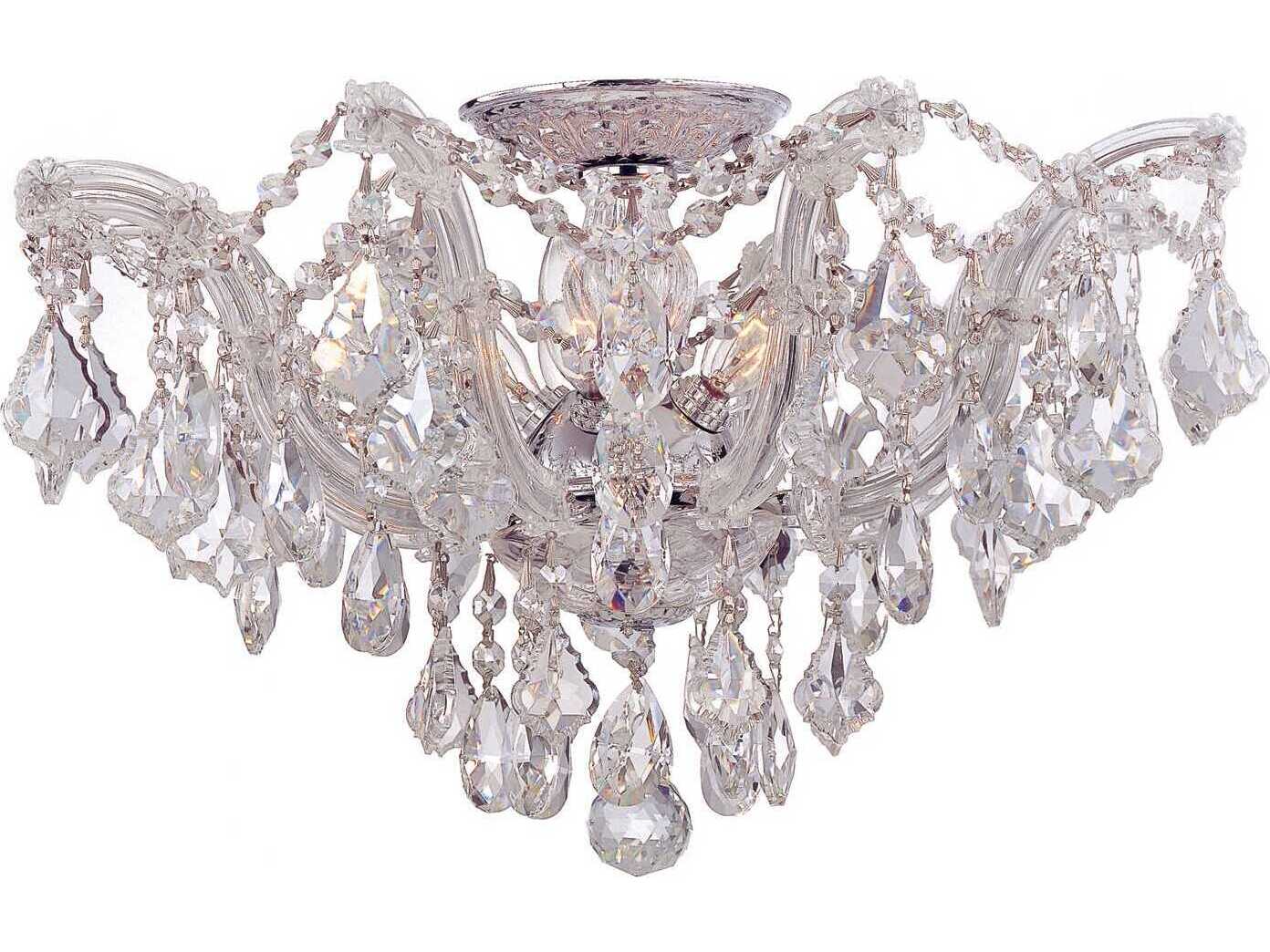 Crystorama Maria Theresa 5-Light Chrome Glass Semi Flush Mount