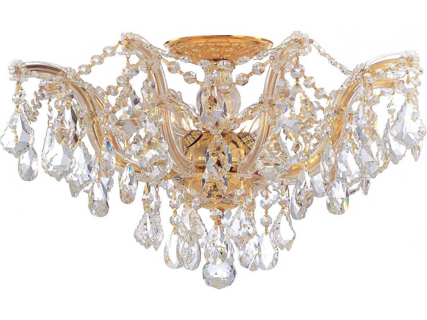 Crystorama Maria Theresa 5-Light Chrome Glass Semi Flush Mount