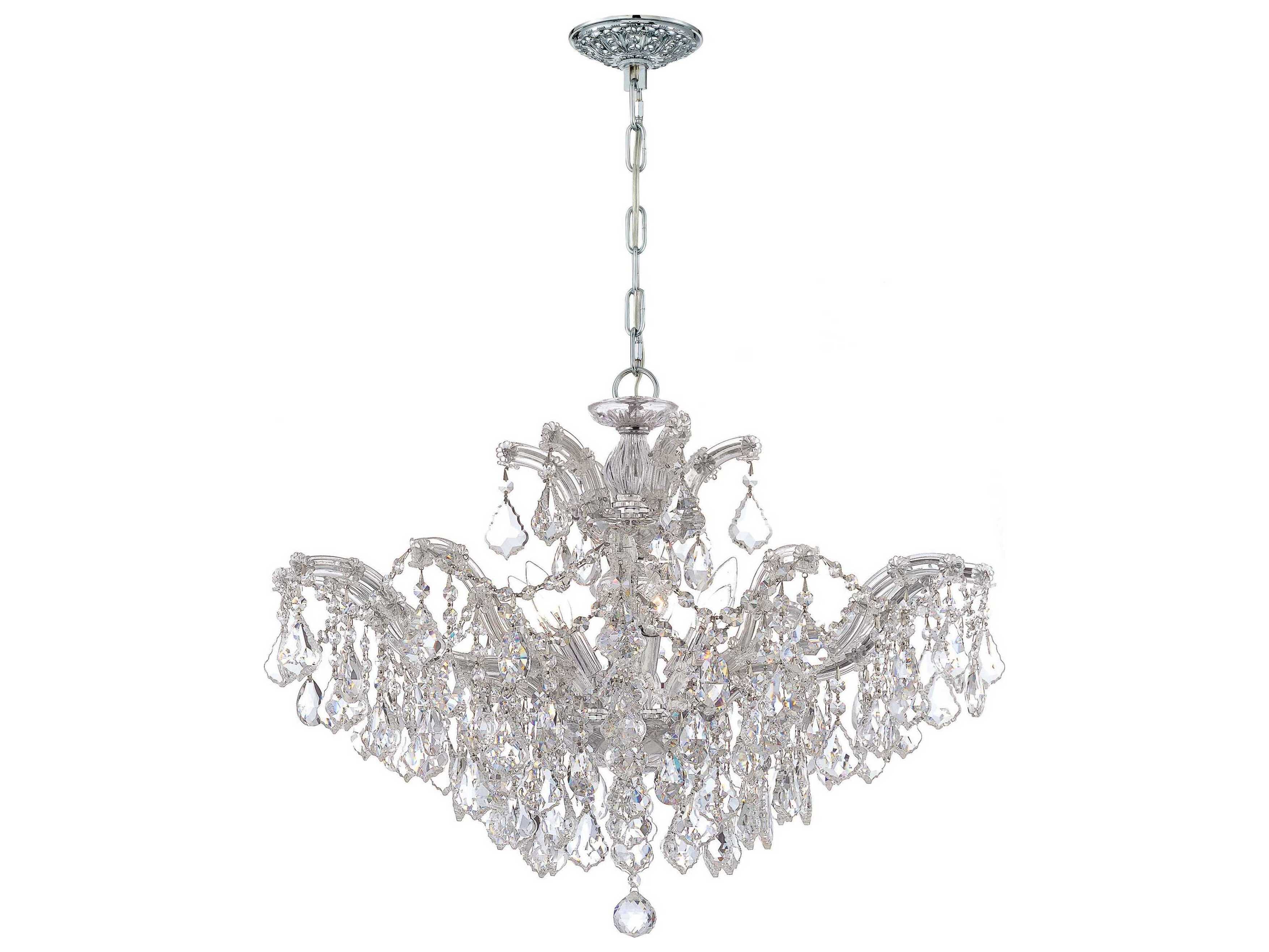 Crystorama Maria Theresa 6-Light Chrome Crystal Candelabra Chandelier