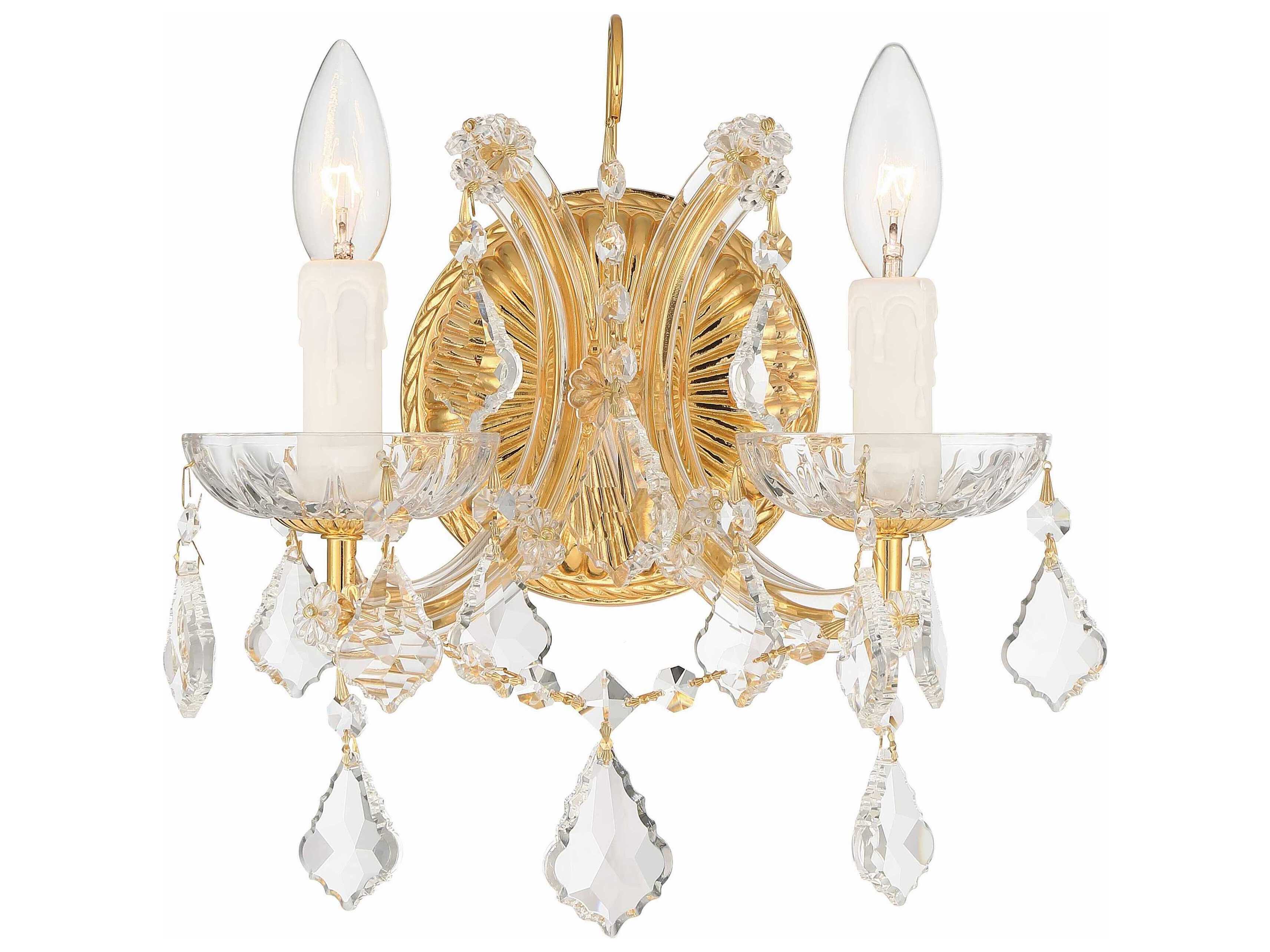 Crystorama Maria Theresa 2-Light Chrome Crystal Wall Sconce