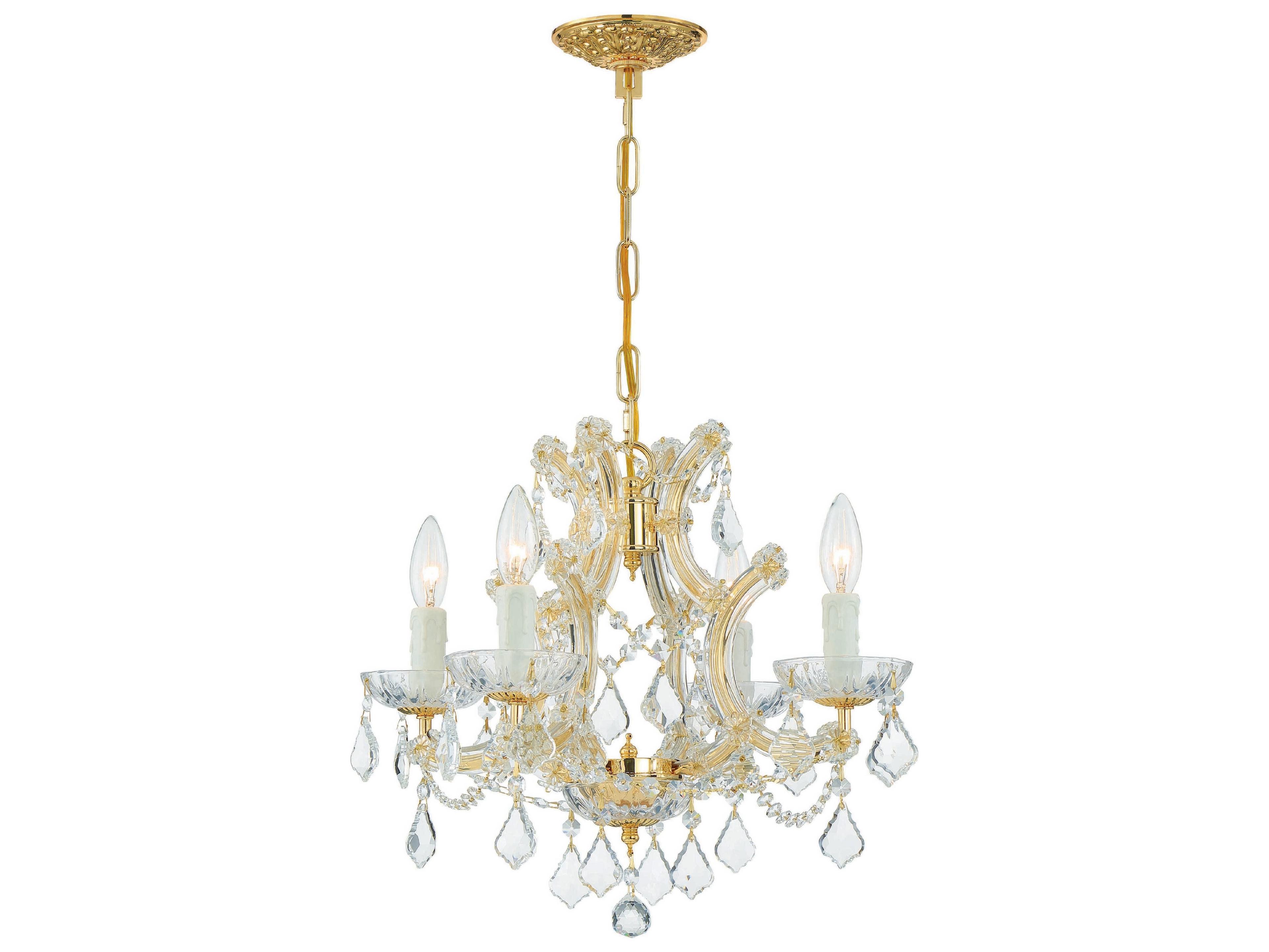 Crystorama Maria Theresa 4-Light Chrome Crystal Candelabra Chandelier