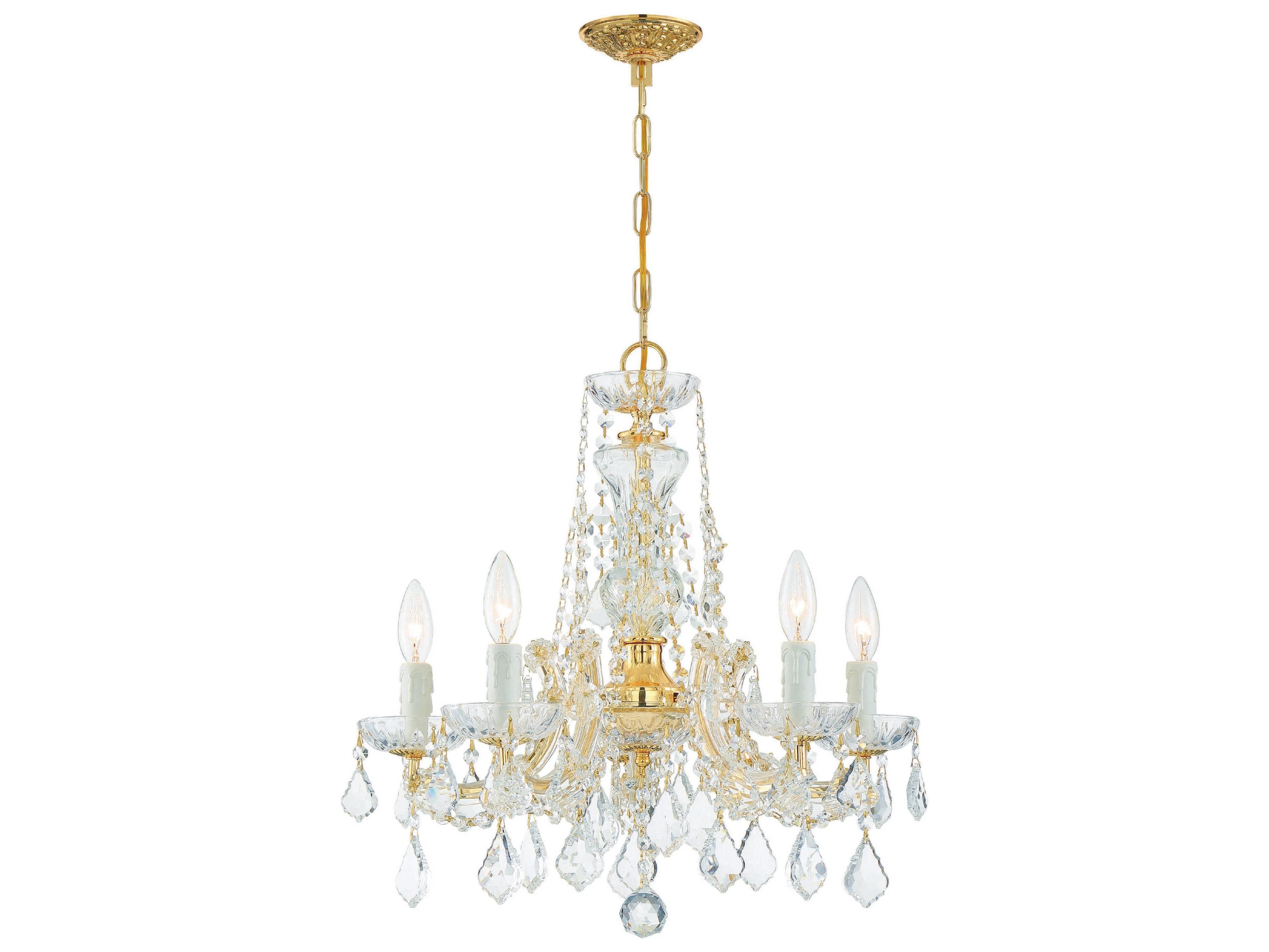 Crystorama Maria Theresa 5-Light Chrome Crystal Candelabra Chandelier