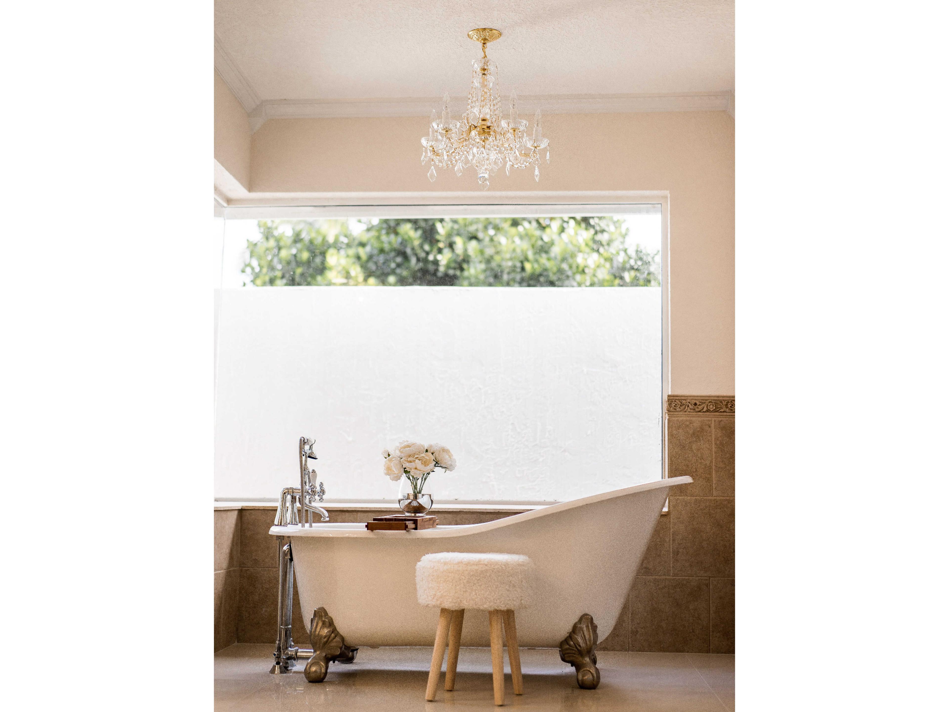 Crystorama Maria Theresa 5-Light Chrome Crystal Candelabra Chandelier