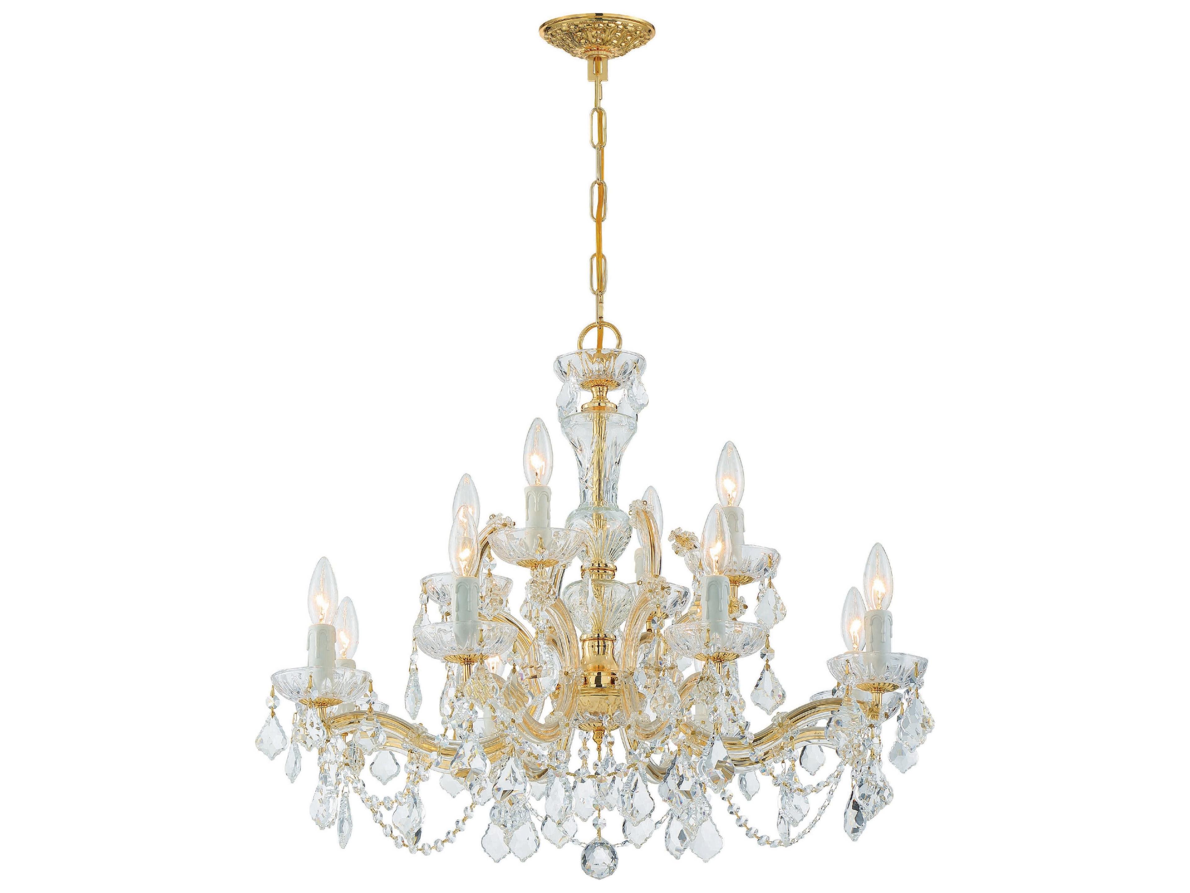 Crystorama Maria Theresa 12-Light Chrome Crystal Candelabra Chandelier