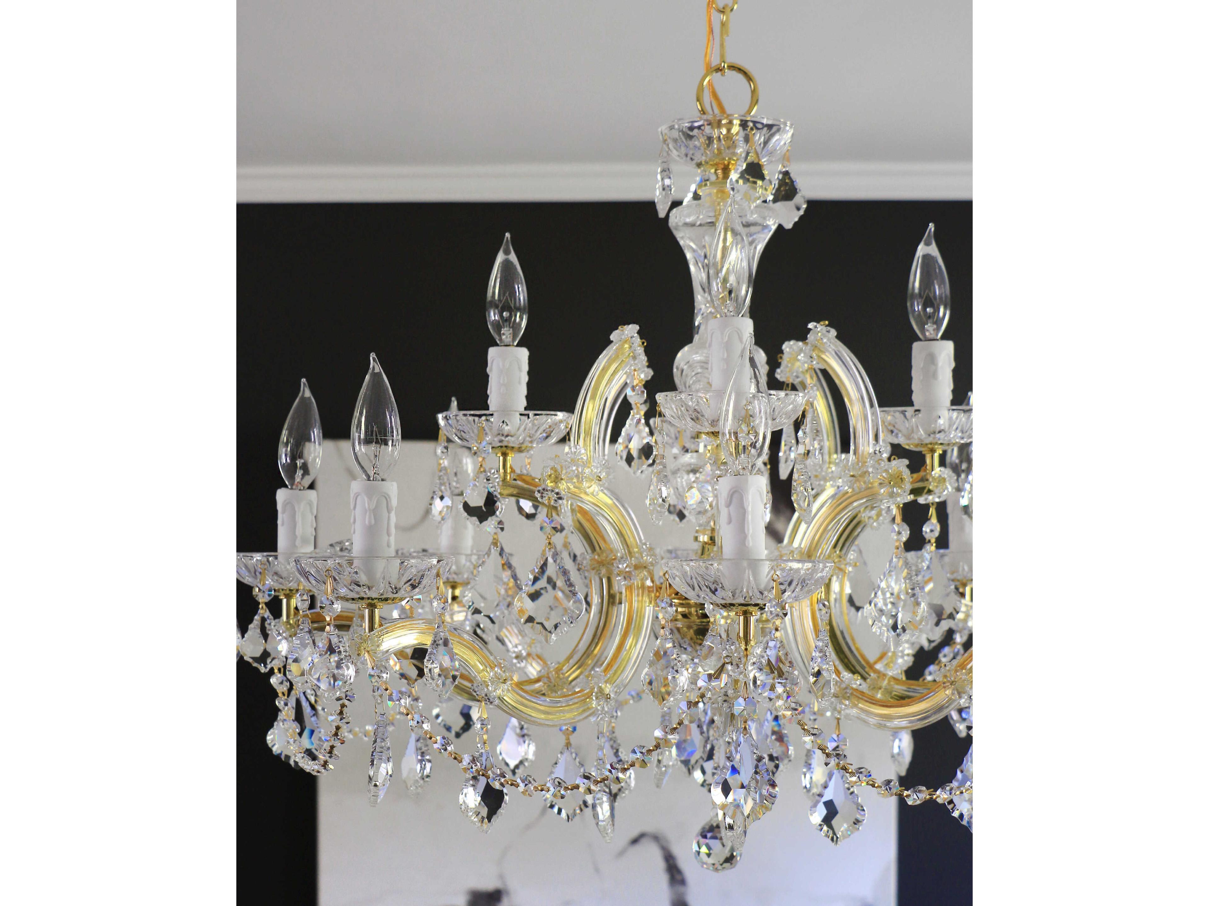 Crystorama Maria Theresa 12-Light Chrome Crystal Candelabra Chandelier