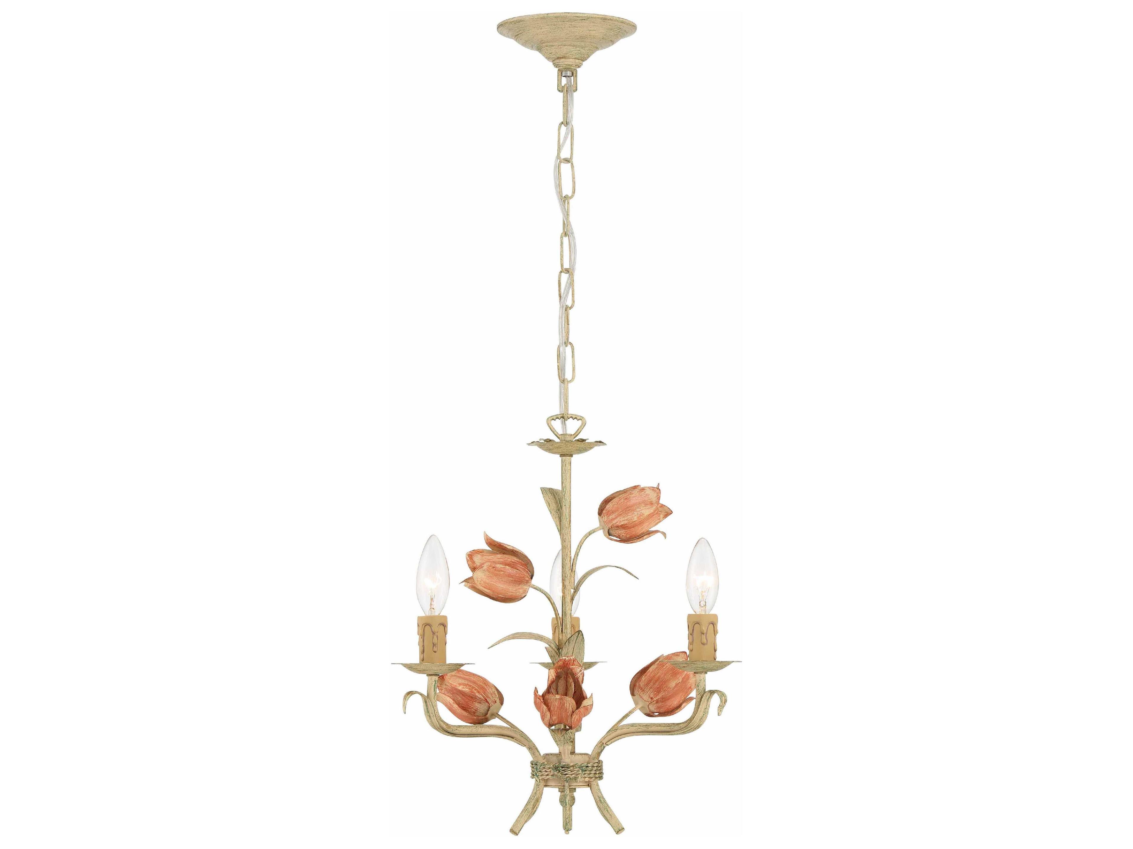 Crystorama Southport 3-Light Sage Rose Green Chandelier