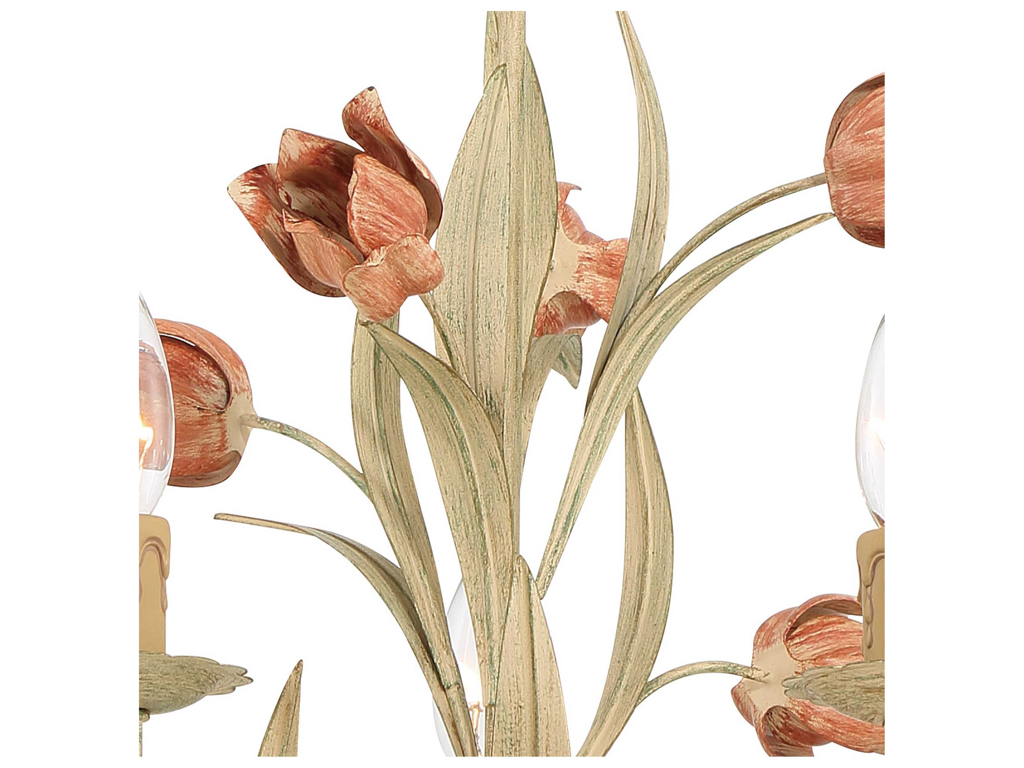 Crystorama Southport 5-Light Sage Rose Off White Candelabra Chandelier