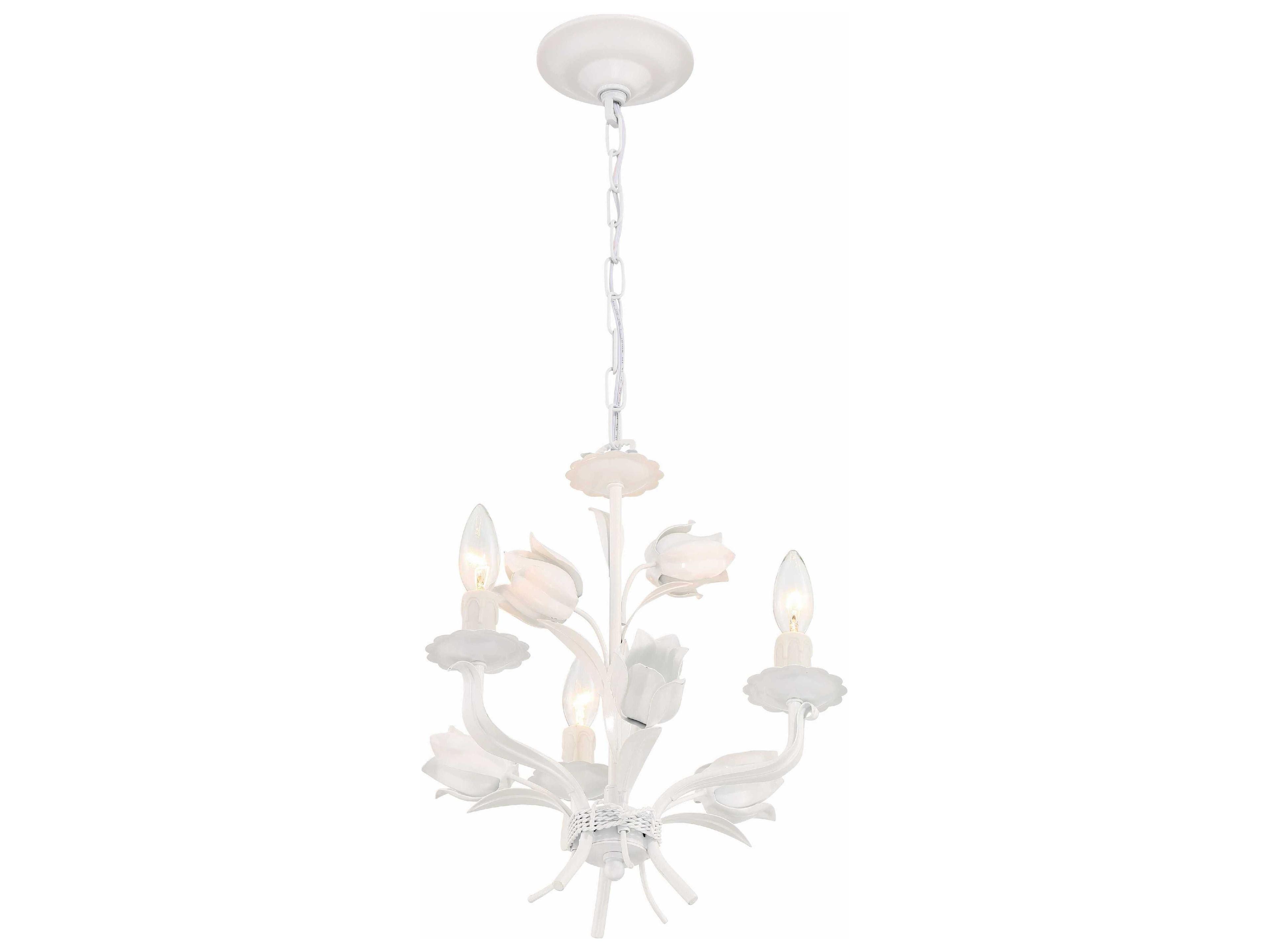 Crystorama Southport 3-Light Wet White Candelabra Chandelier