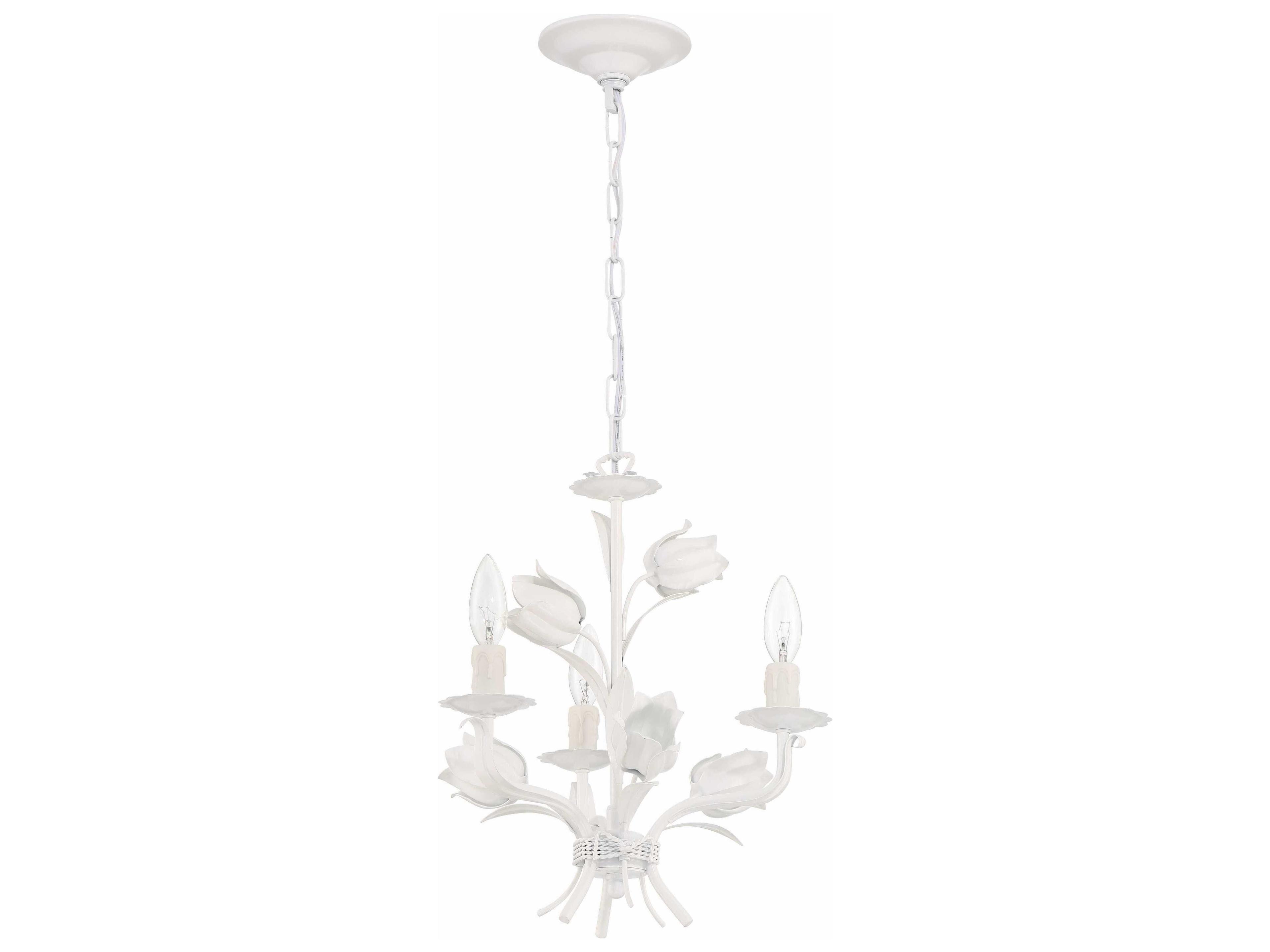 Crystorama Southport 3-Light Wet White Candelabra Chandelier