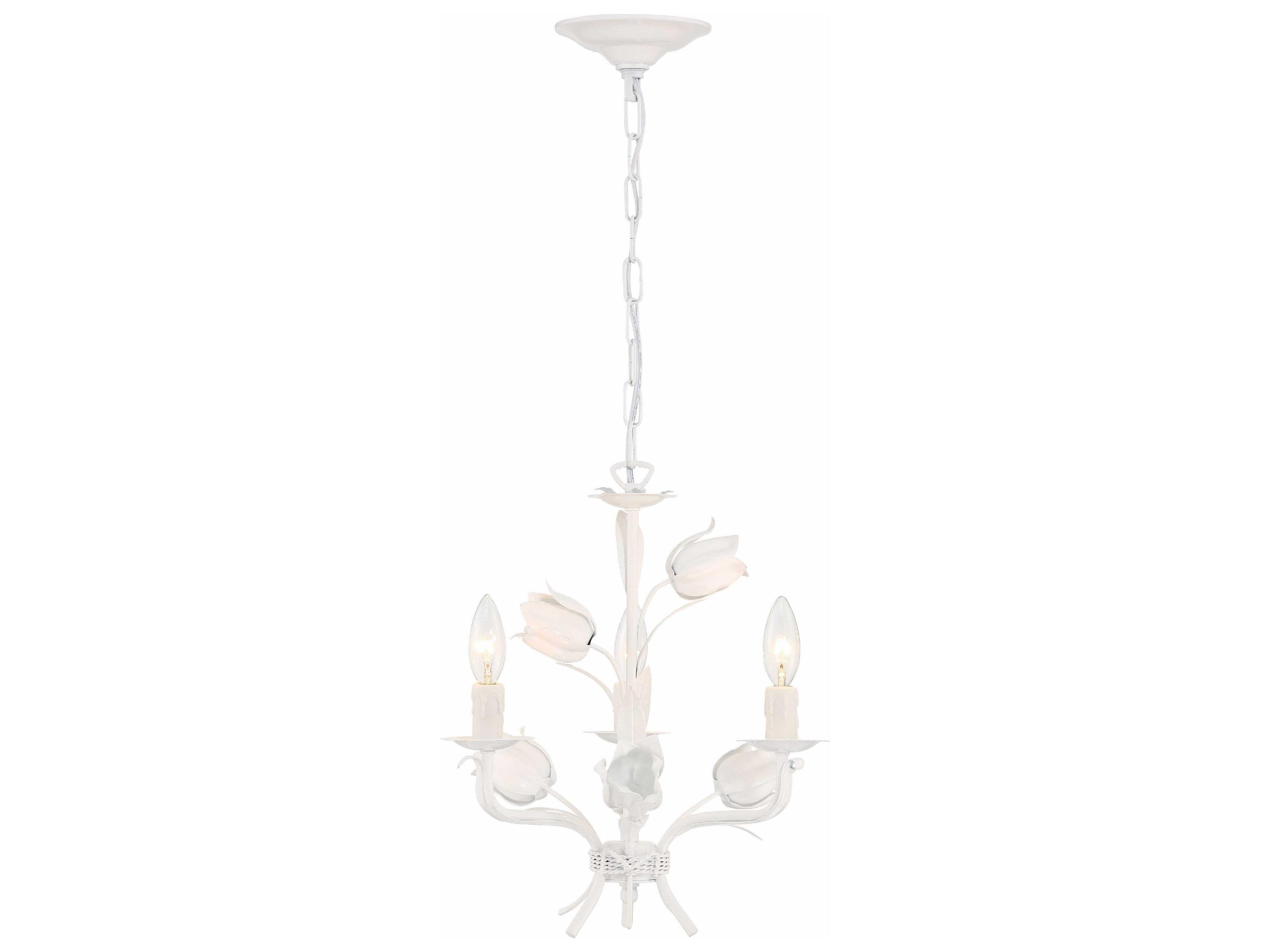 Crystorama Southport 3-Light Wet White Candelabra Chandelier