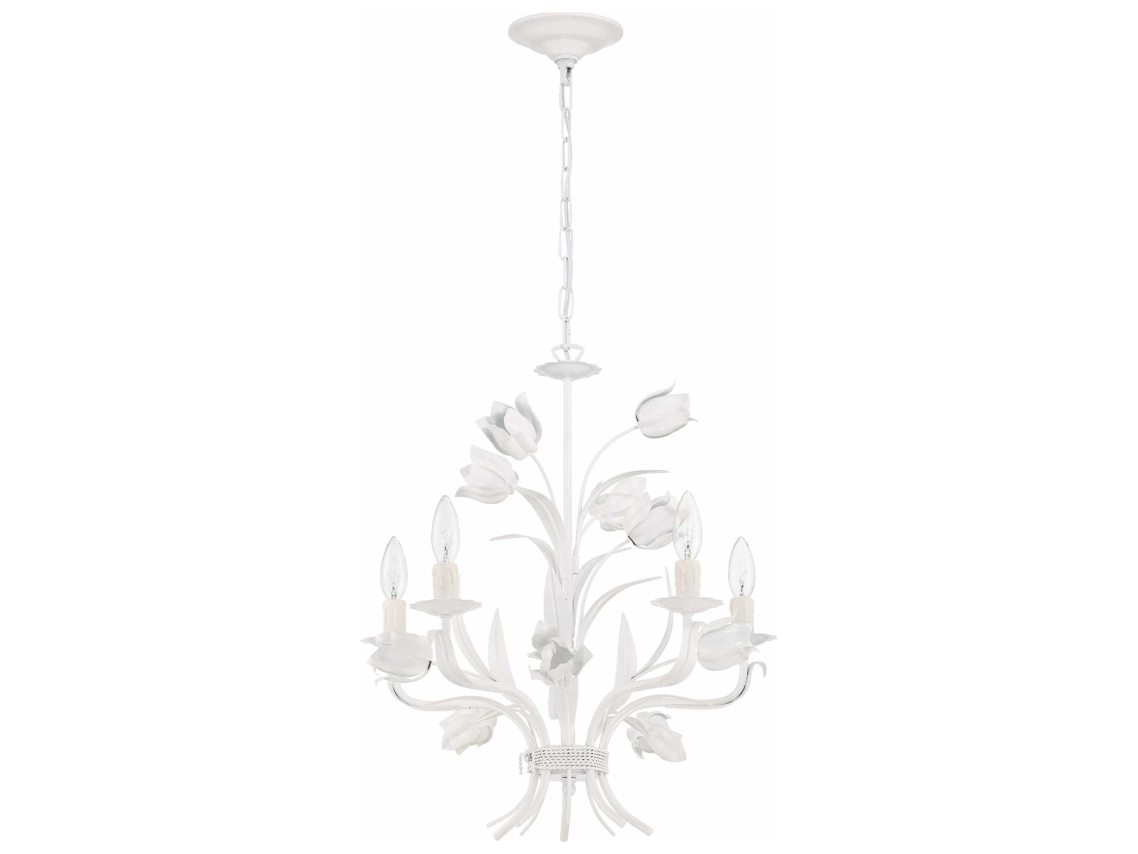 Crystorama Southport 5-Light Wet White Candelabra Chandelier