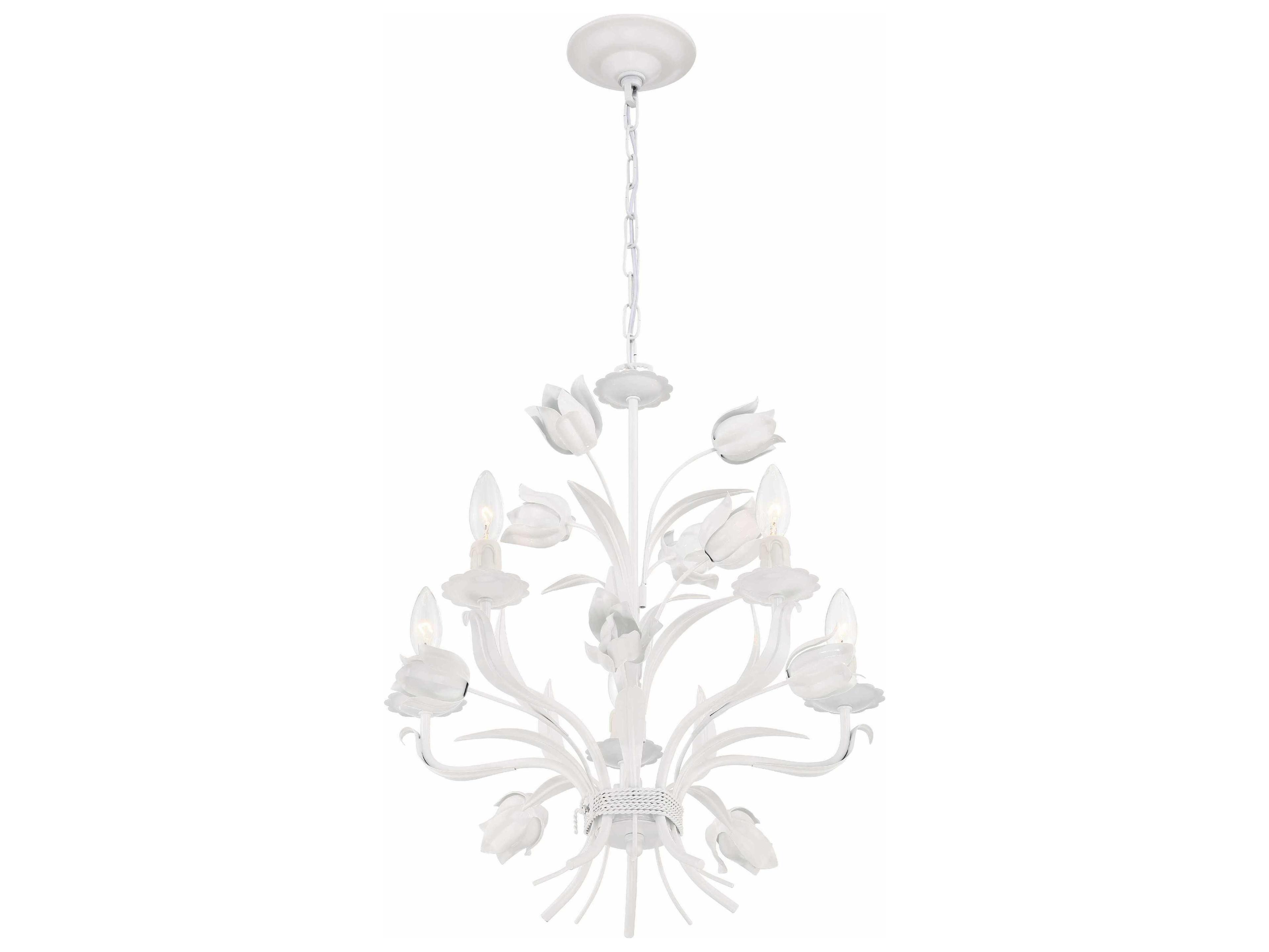 Crystorama Southport 5-Light Wet White Candelabra Chandelier