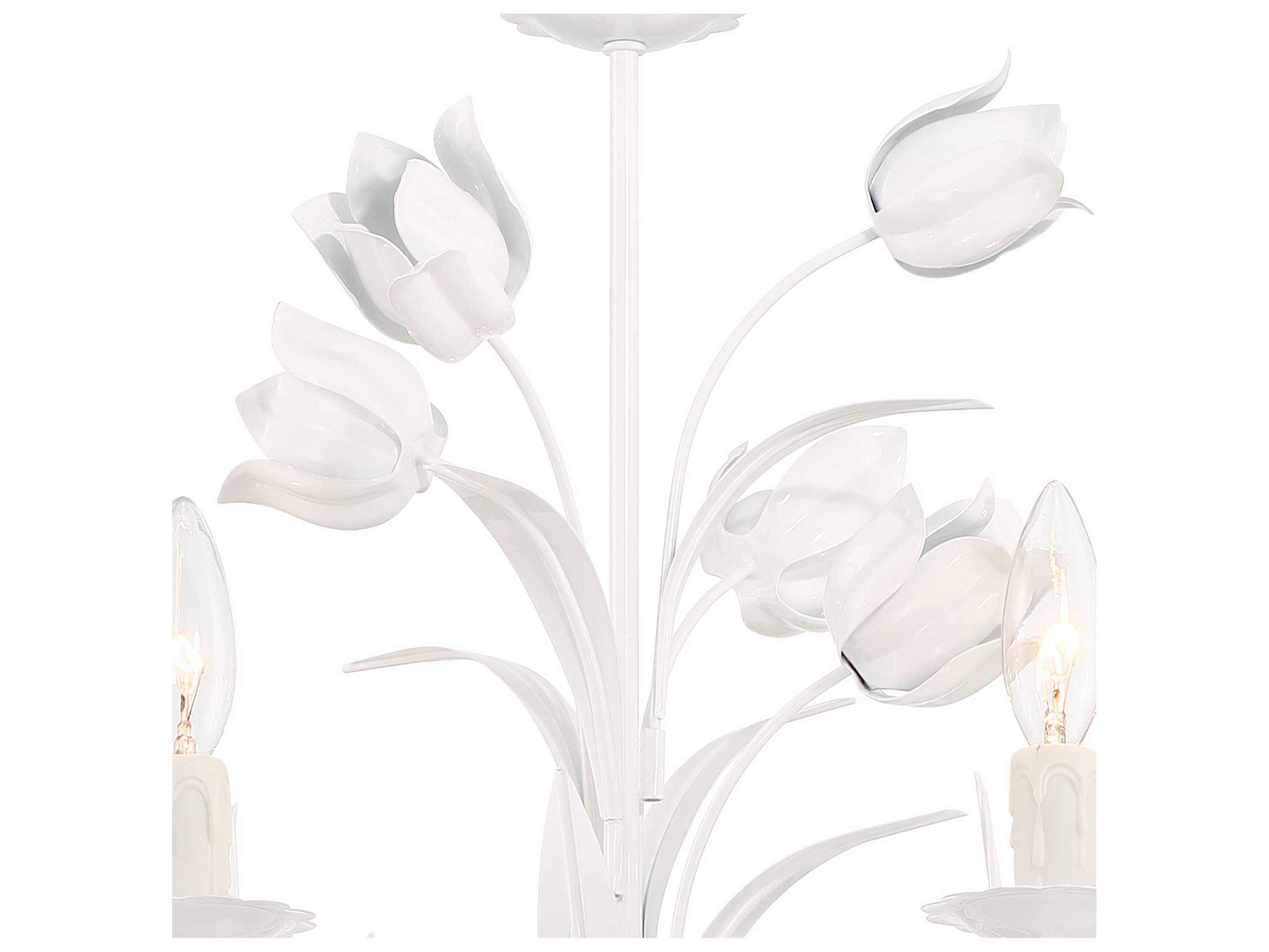 Crystorama Southport 5-Light Wet White Candelabra Chandelier