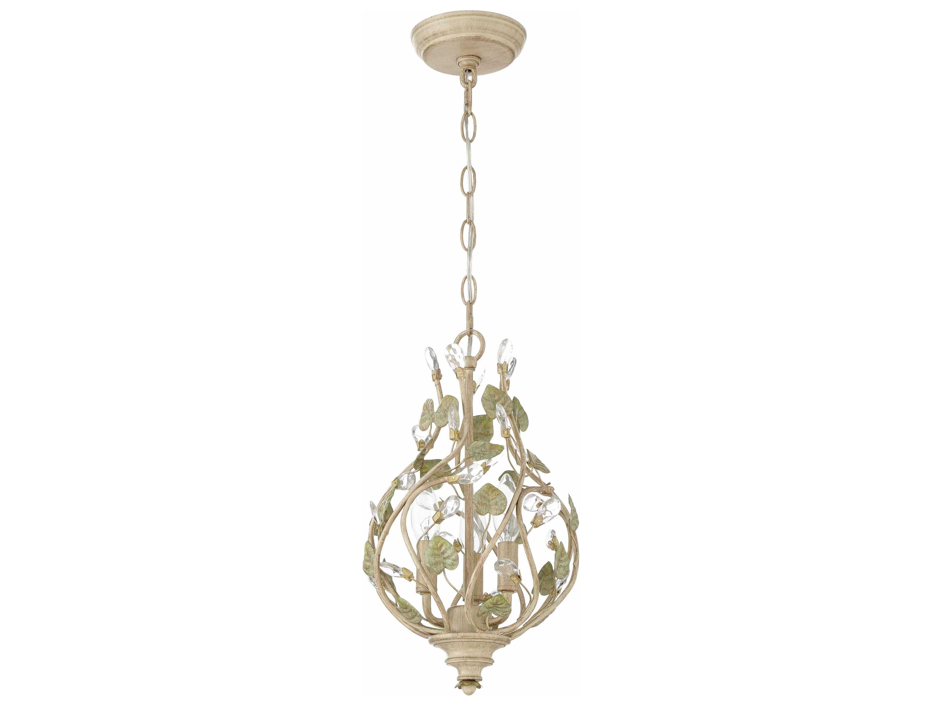 Crystorama Josie 3-Light Champagne Green Tea Candelabra Chandelier