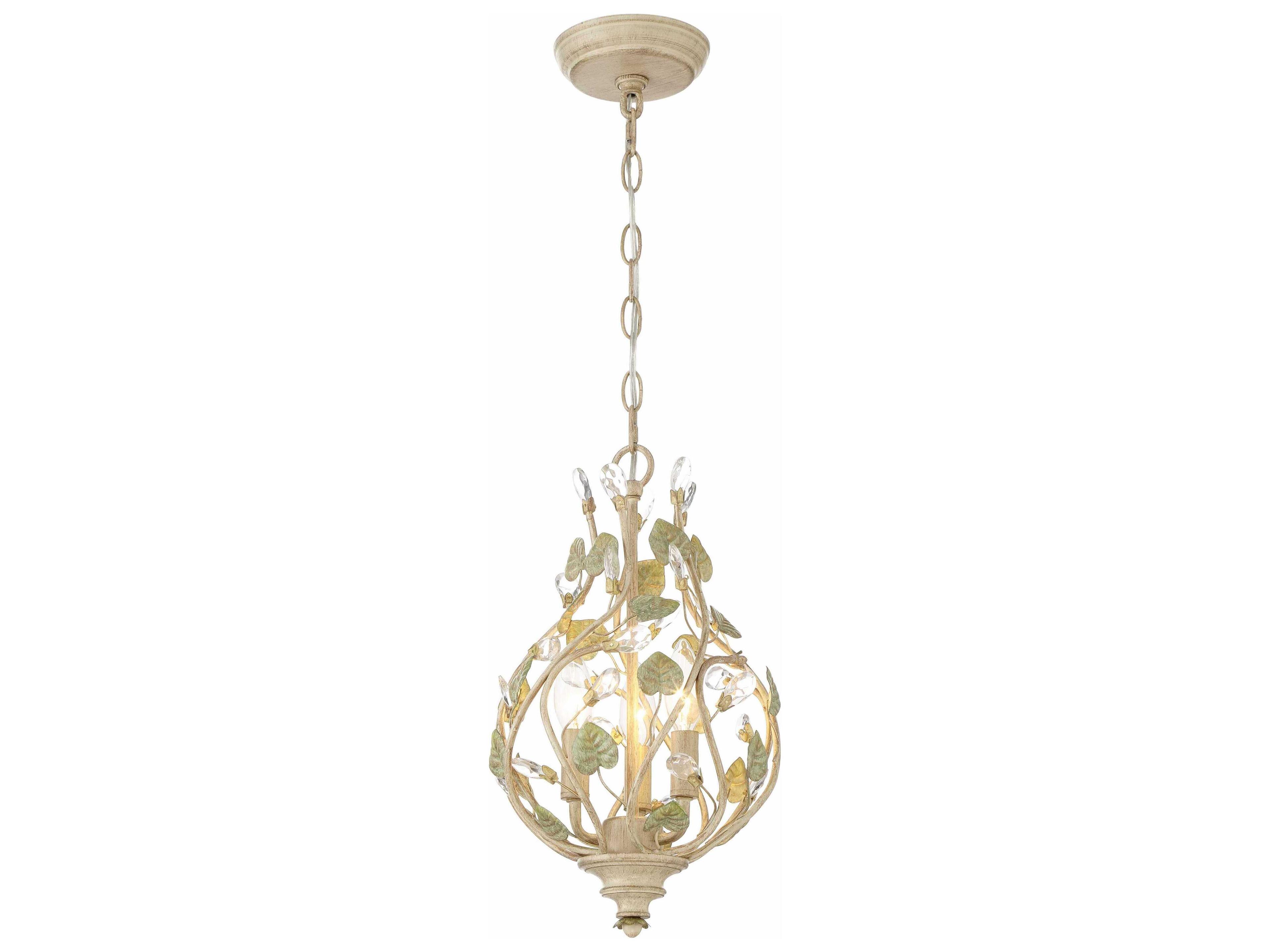 Crystorama Josie 3-Light Champagne Green Tea Candelabra Chandelier