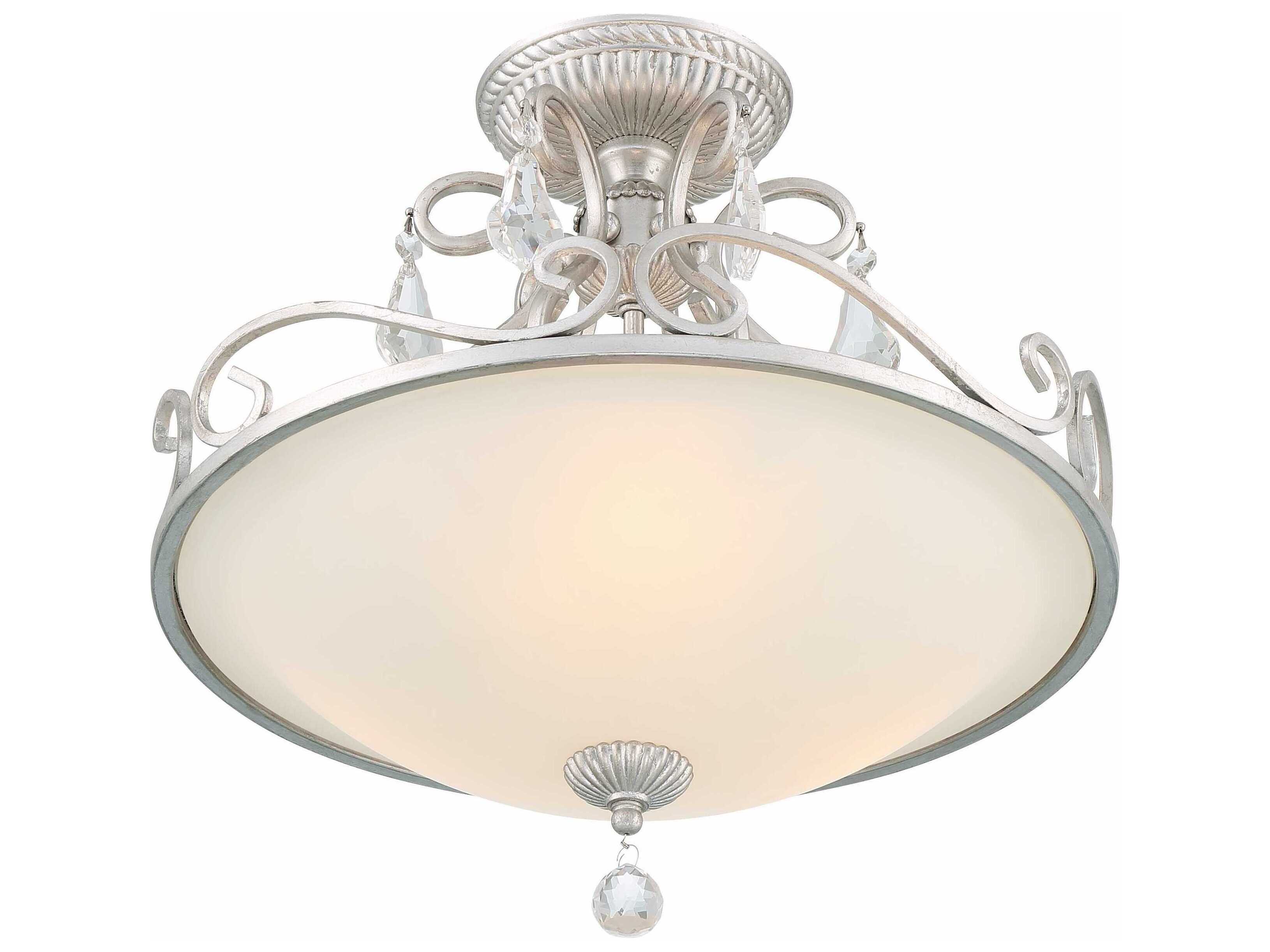 Crystorama Ashton 3-Light Brass Crystal Bowl Semi Flush Mount