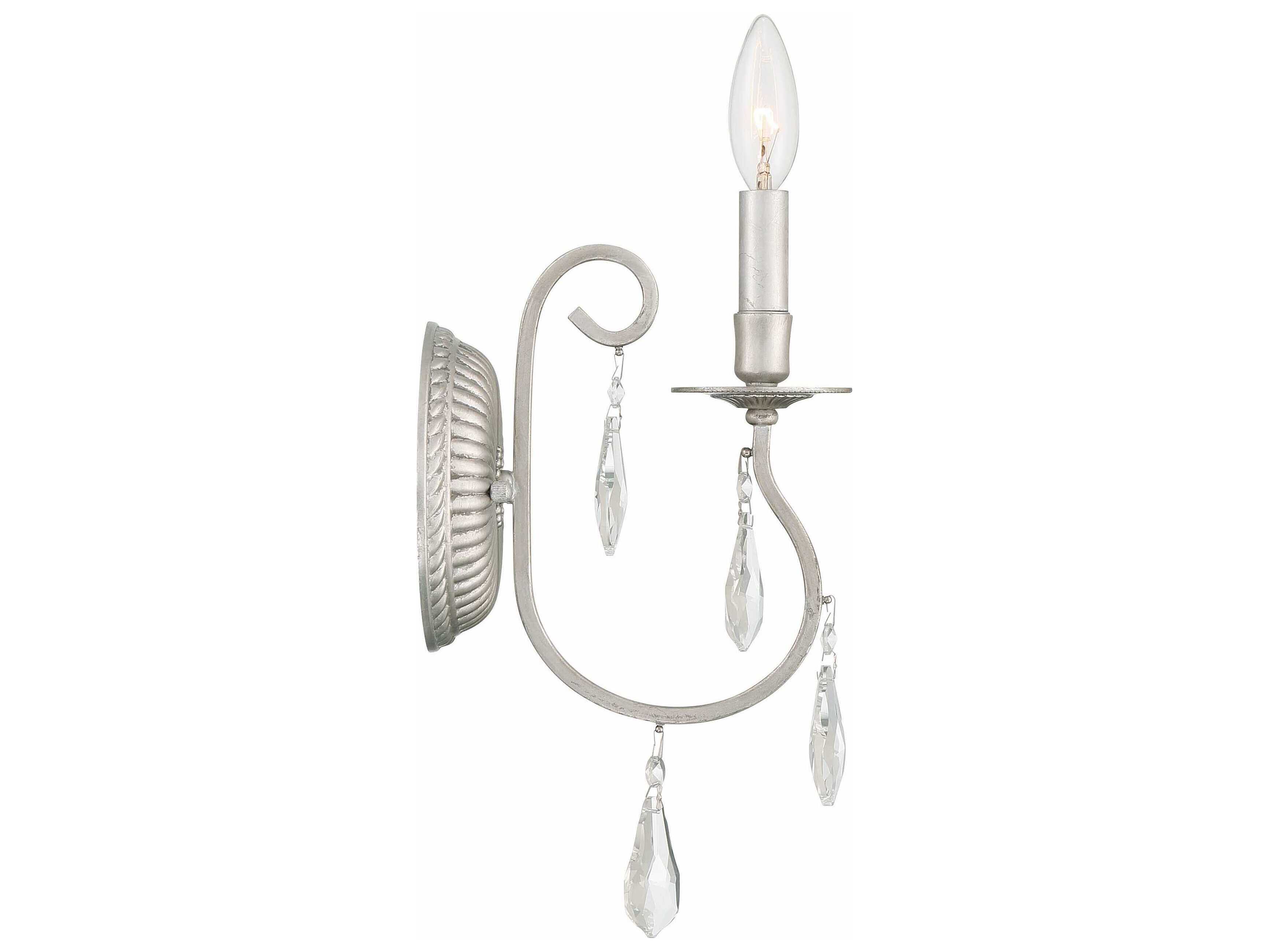 Crystorama Ashton 1-Light Silver Crystal Wall Sconce