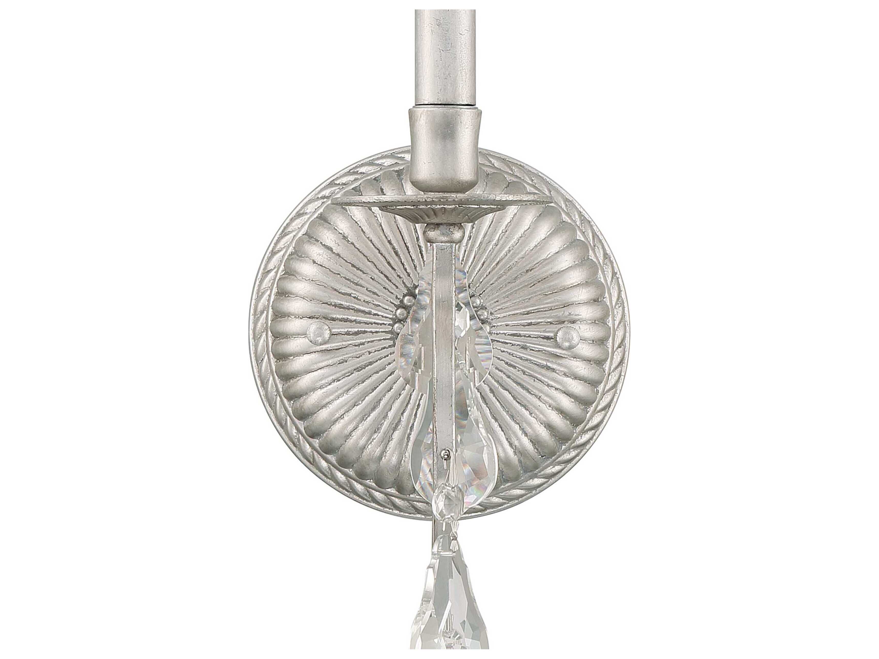 Crystorama Ashton 1-Light Silver Crystal Wall Sconce