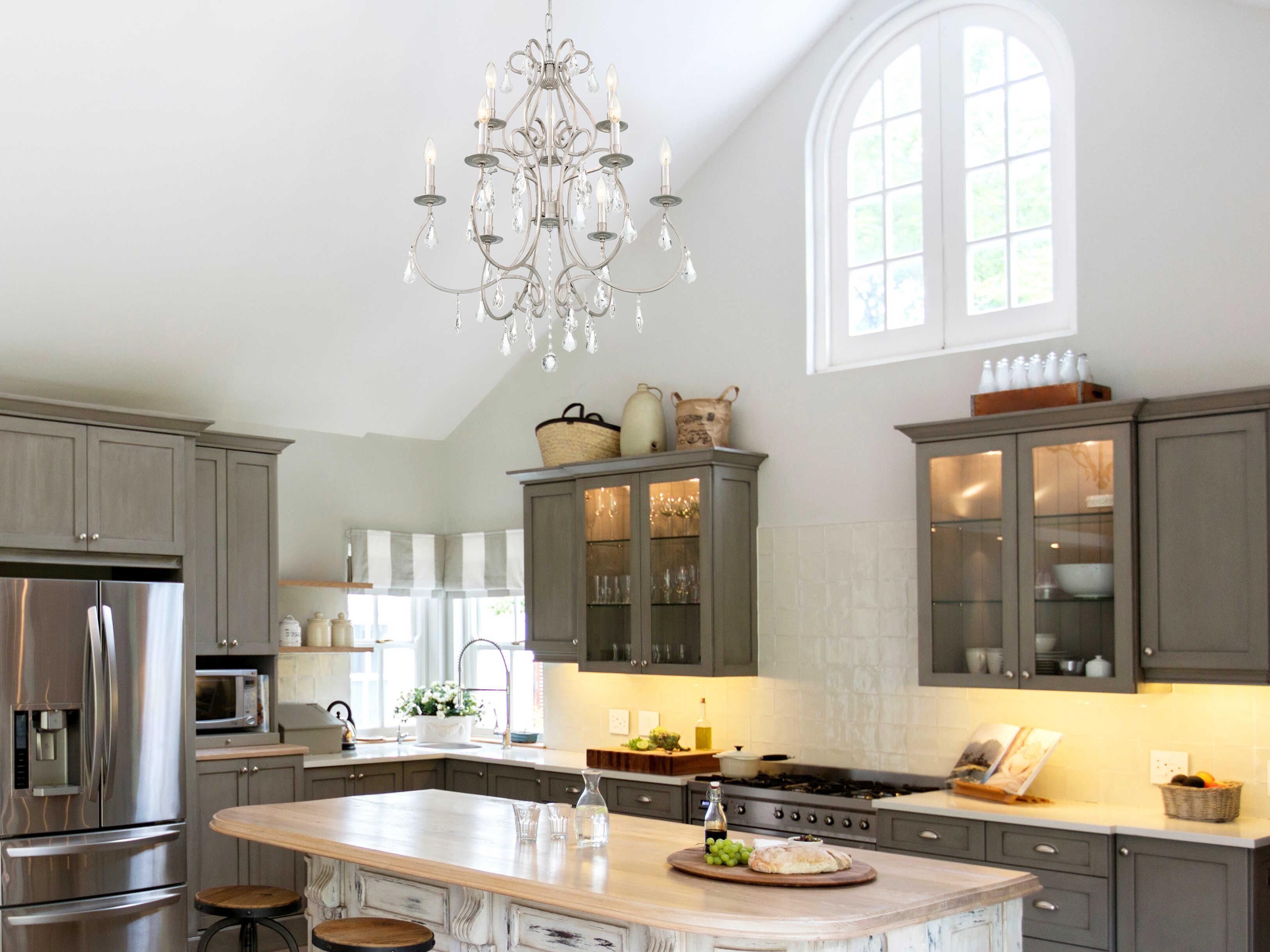 Crystorama Ashton 9-Light Silver Crystal Candelabra Tiered Chandelier