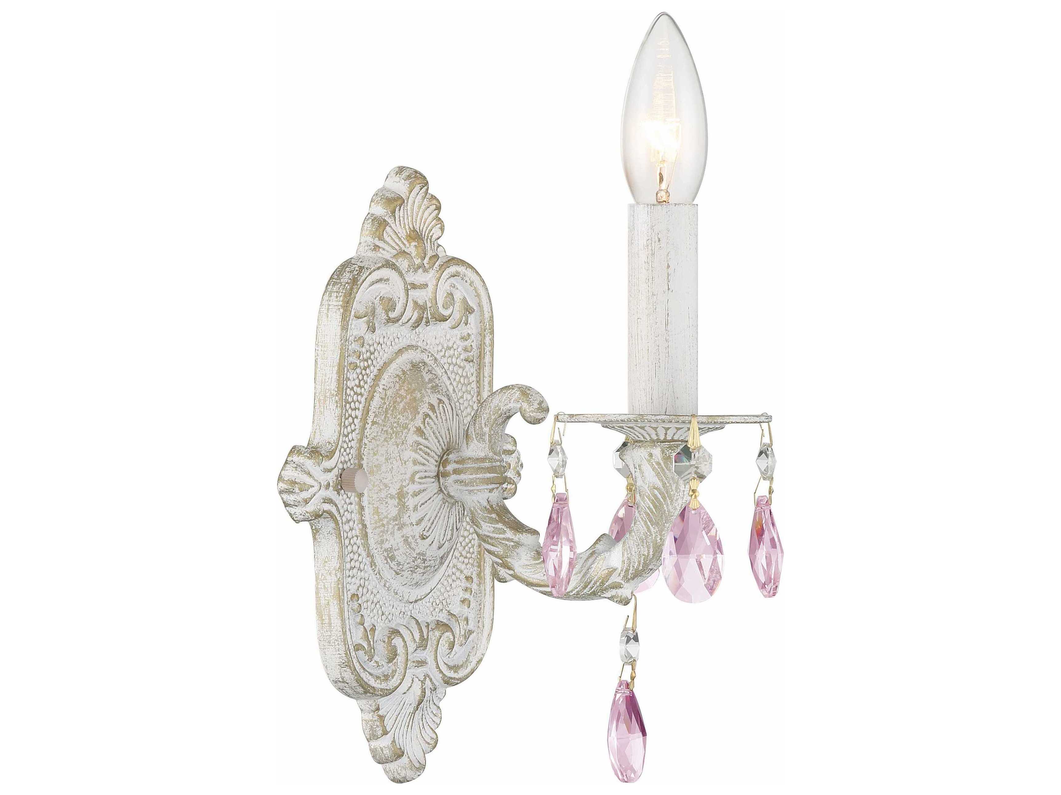 Crystorama Paris Market 1-Light White Crystal Wall Sconce