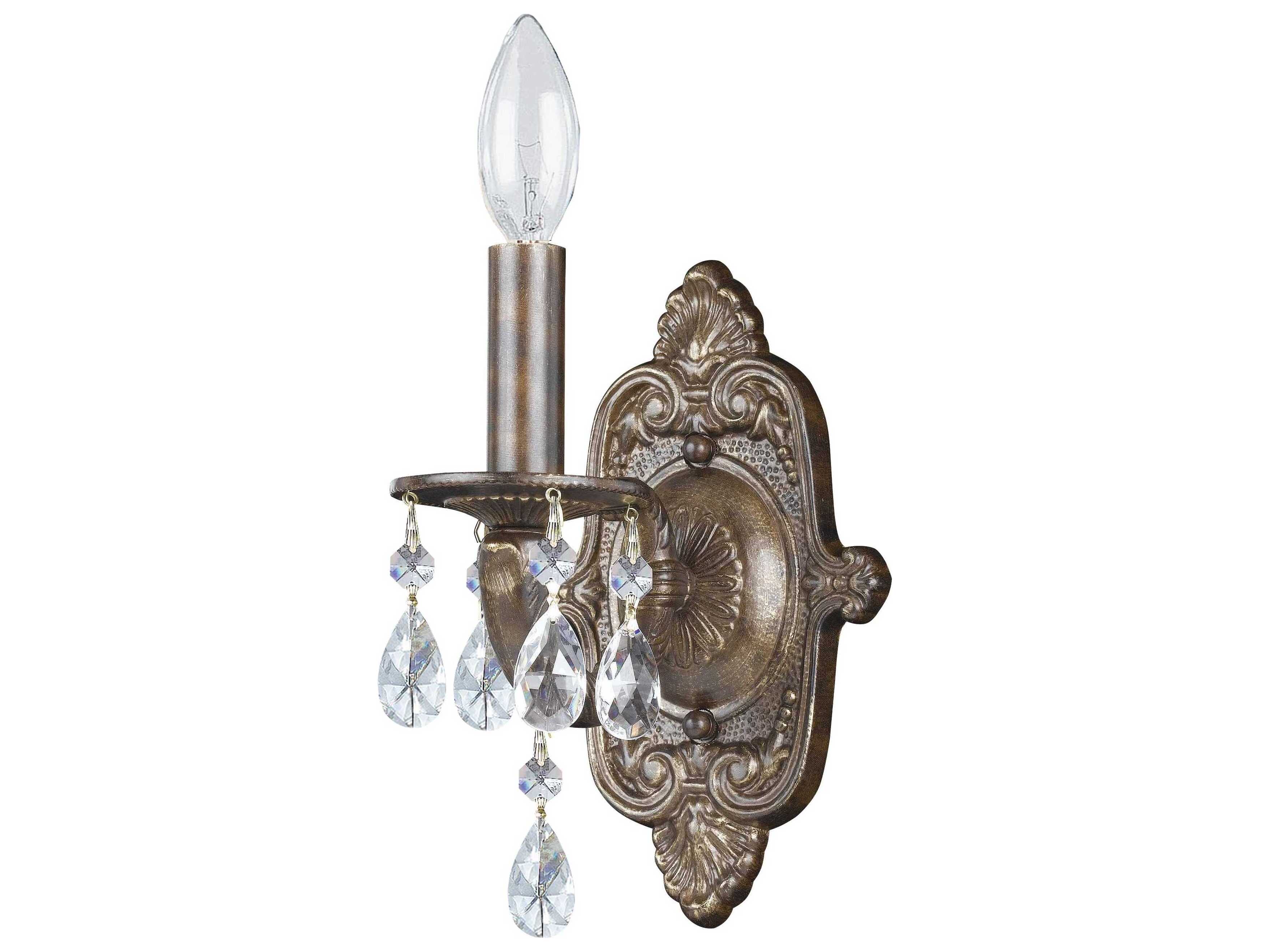 Crystorama Paris Market 1-Light White Crystal Wall Sconce