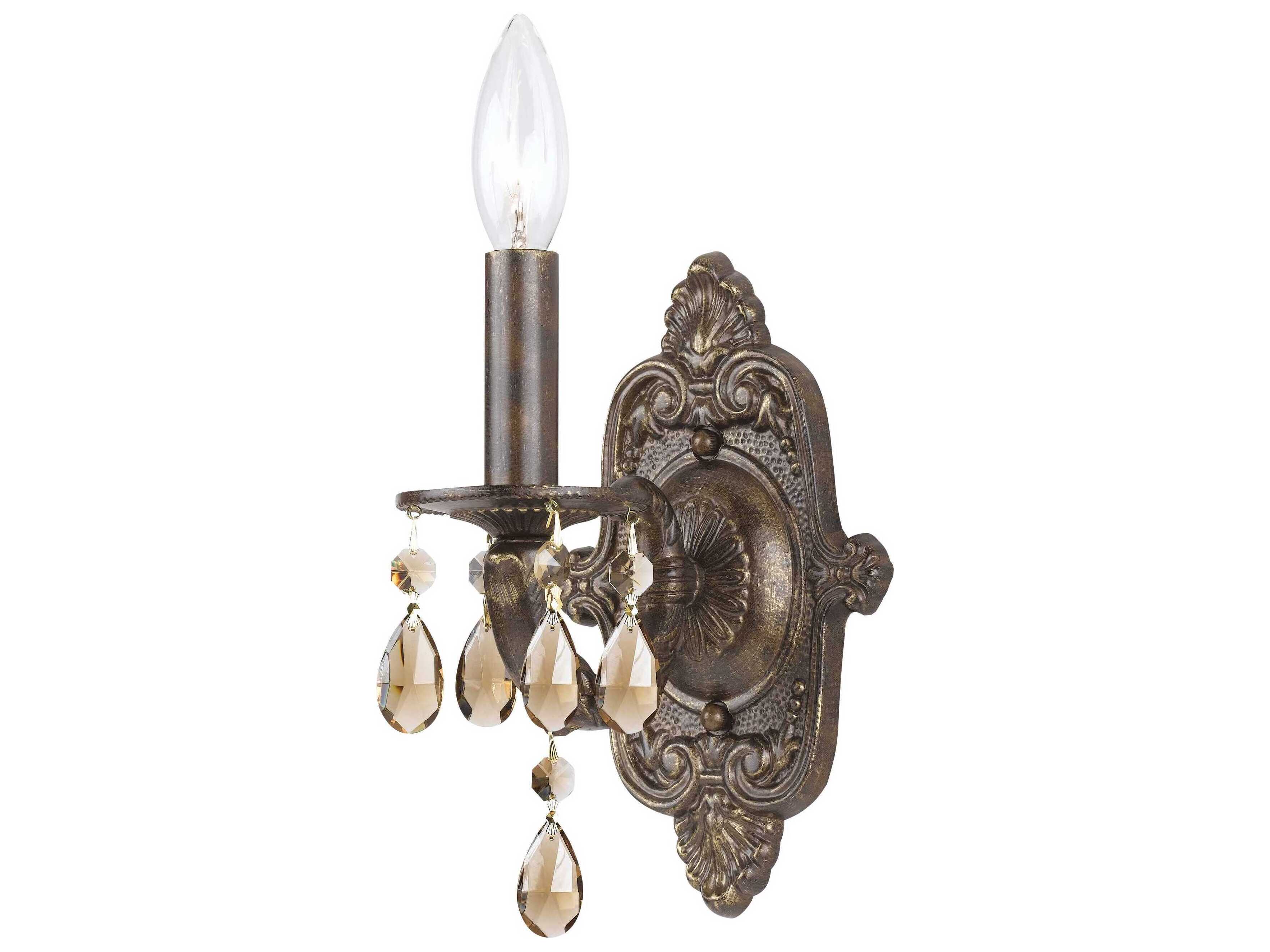 Crystorama Paris Market 1-Light White Crystal Wall Sconce