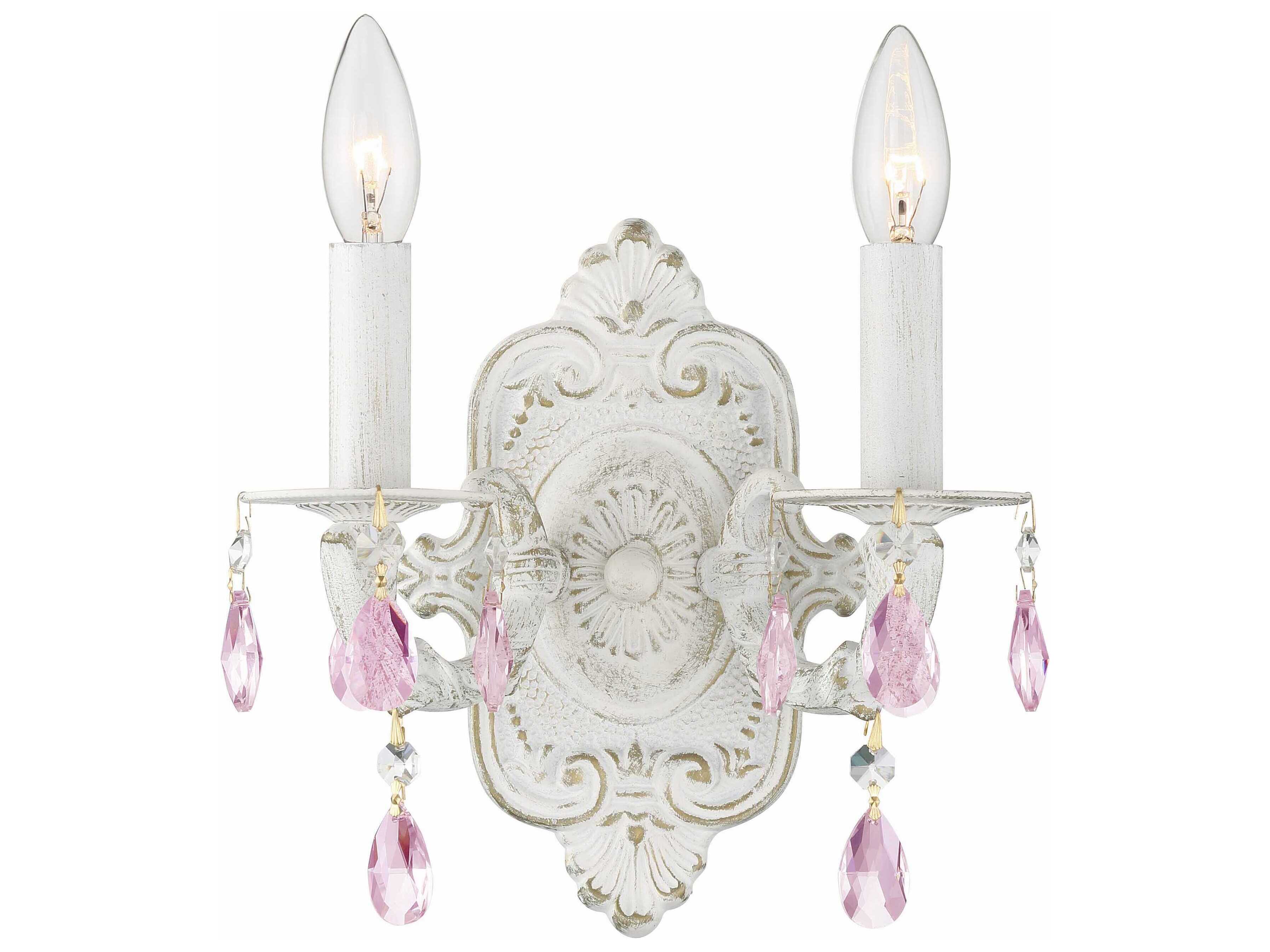 Crystorama Paris Market 2-Light White Crystal Wall Sconce