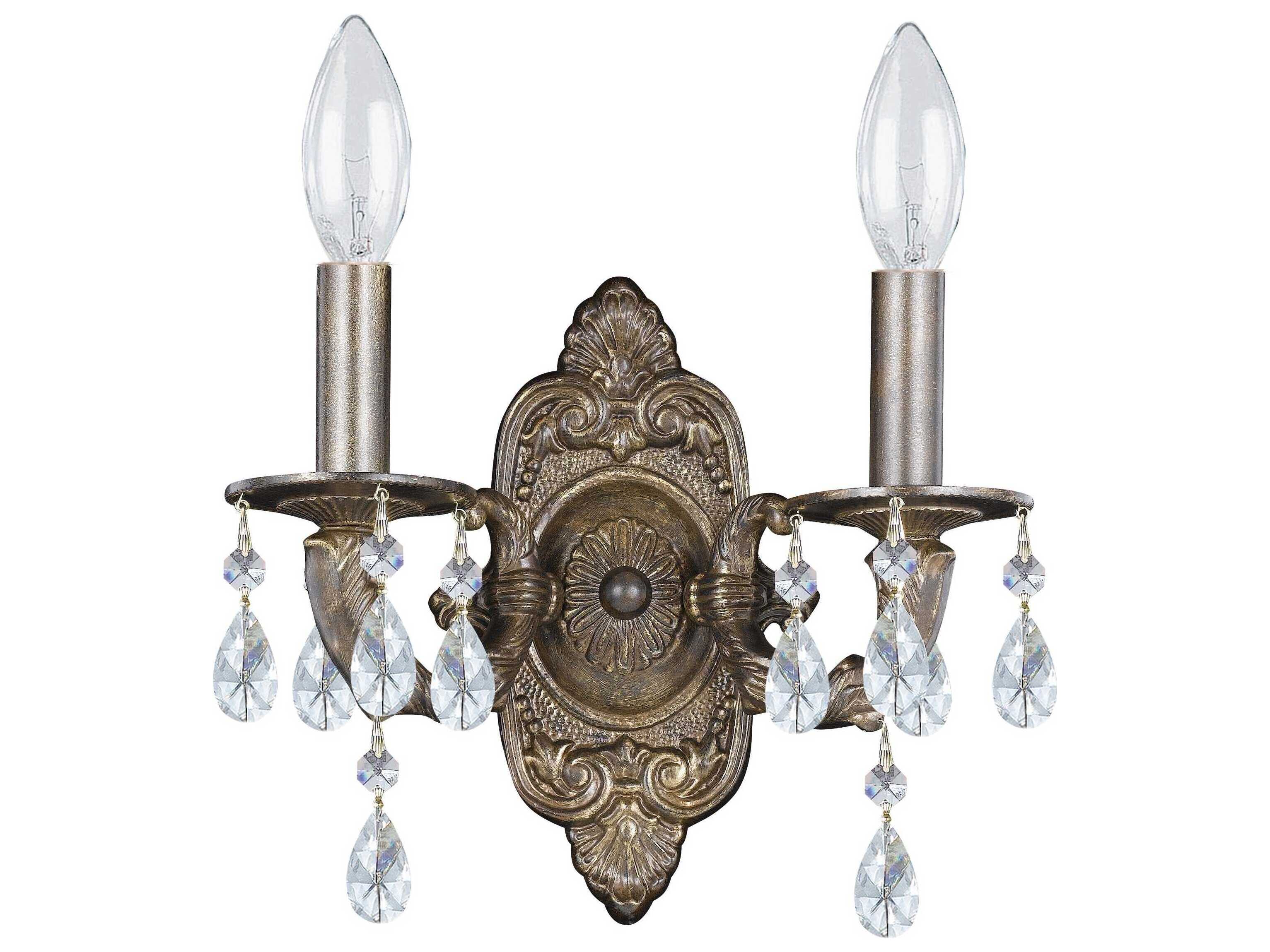 Crystorama Paris Market 2-Light White Crystal Wall Sconce