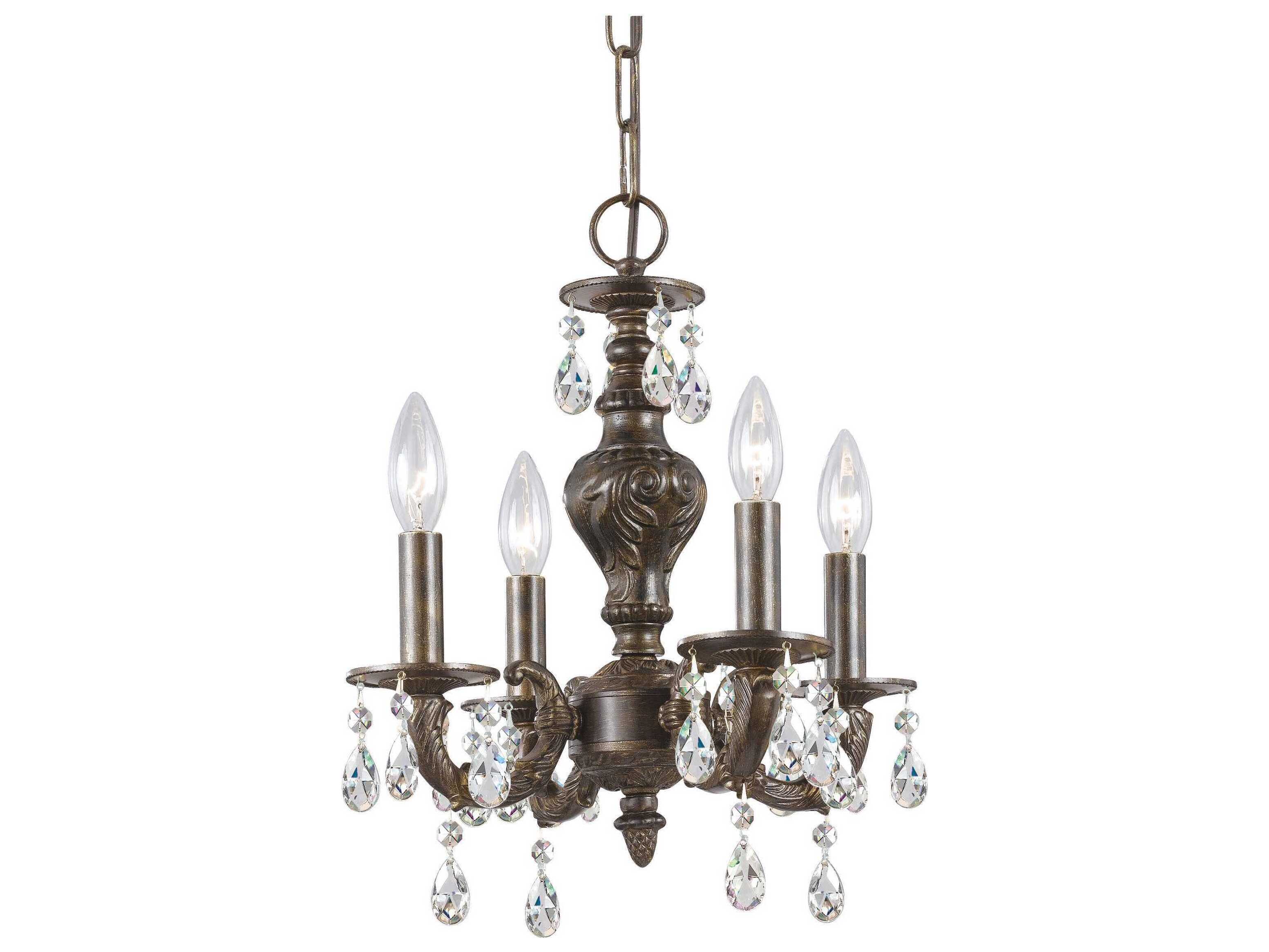 Crystorama Paris Market 4-Light Bronze Crystal Candelabra Chandelier