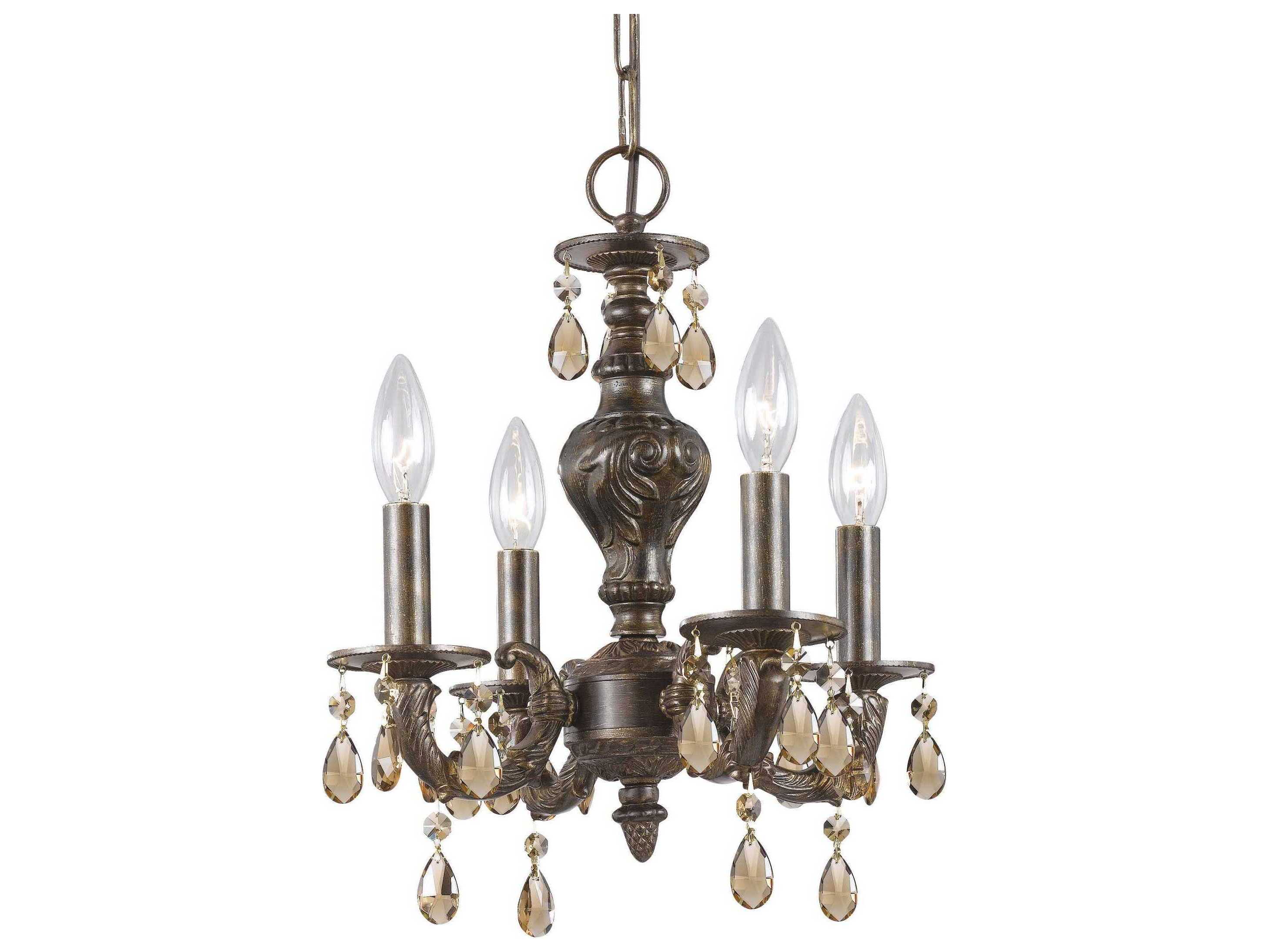 Crystorama Paris Market 4-Light Bronze Crystal Candelabra Chandelier