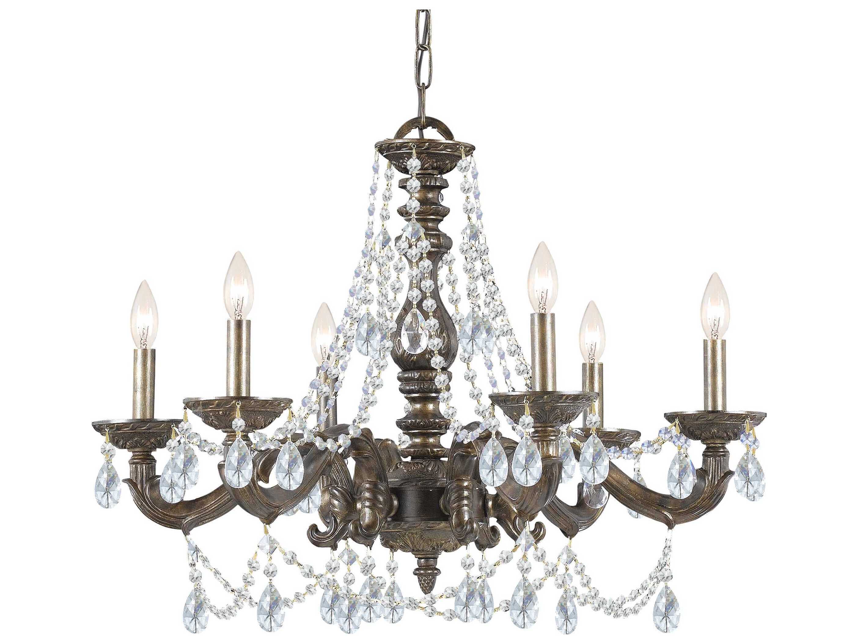 Crystorama Paris Market 6-Light White Crystal Candelabra Chandelier