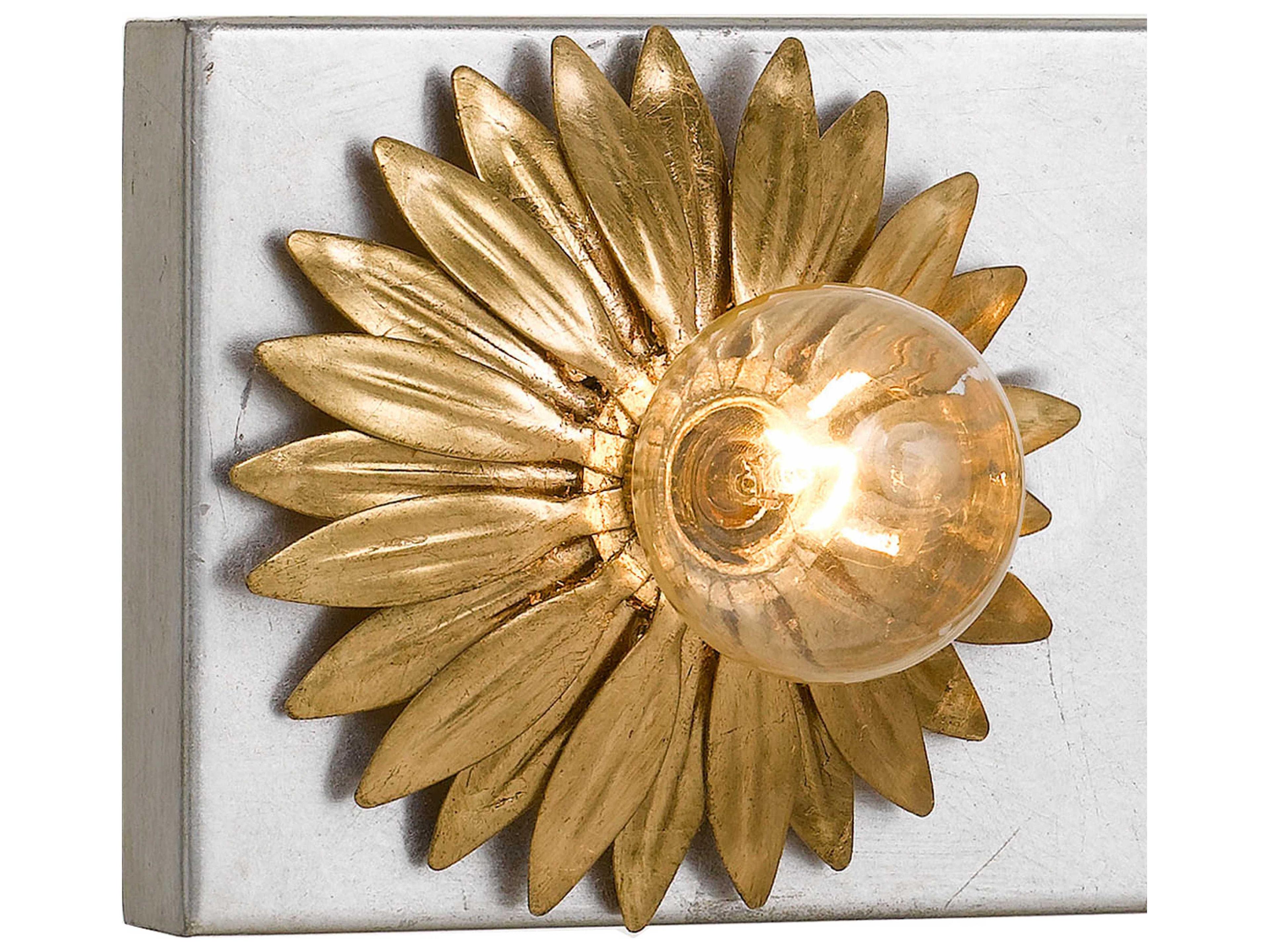 Crystorama Broche 3-Light Antique Gold Silver Vanity Light