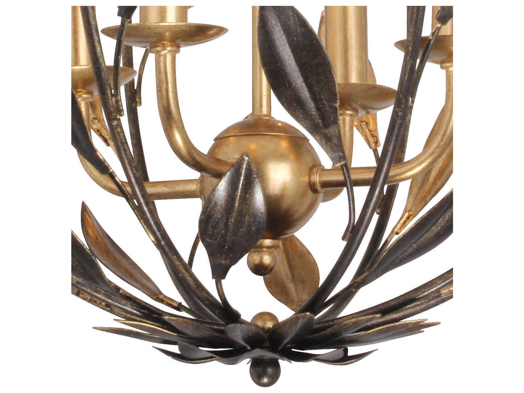 Crystorama Broche 4-Light English Bronze Antique Gold Candelabra Globe Chandelier