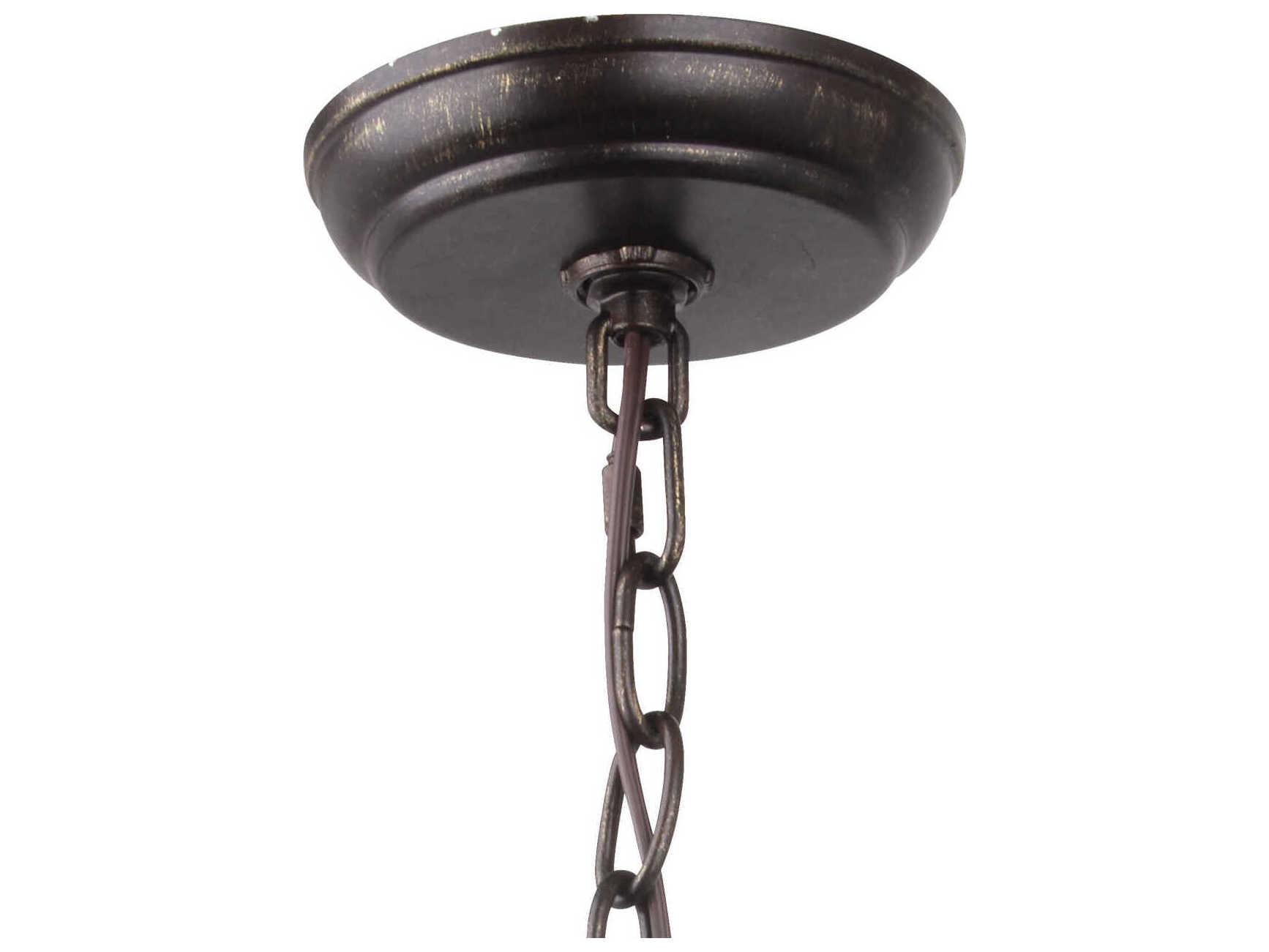 Crystorama Broche 4-Light English Bronze Antique Gold Candelabra Globe Chandelier