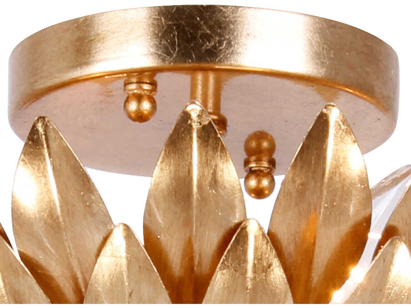 Crystorama Broche 4-Light Antique Gold Semi Flush Mount